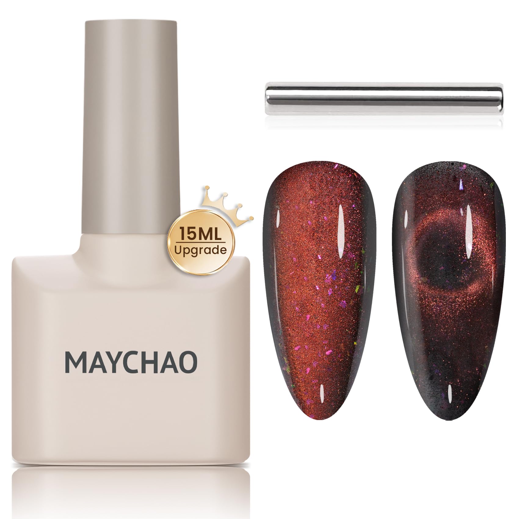 Maychao 15Ml Cat Eye Gel Nail Polish 1Pc Starry Sky Gel Polish With Magnet Soak Off Holographic Magnetic Nail Polish For Nail Ar