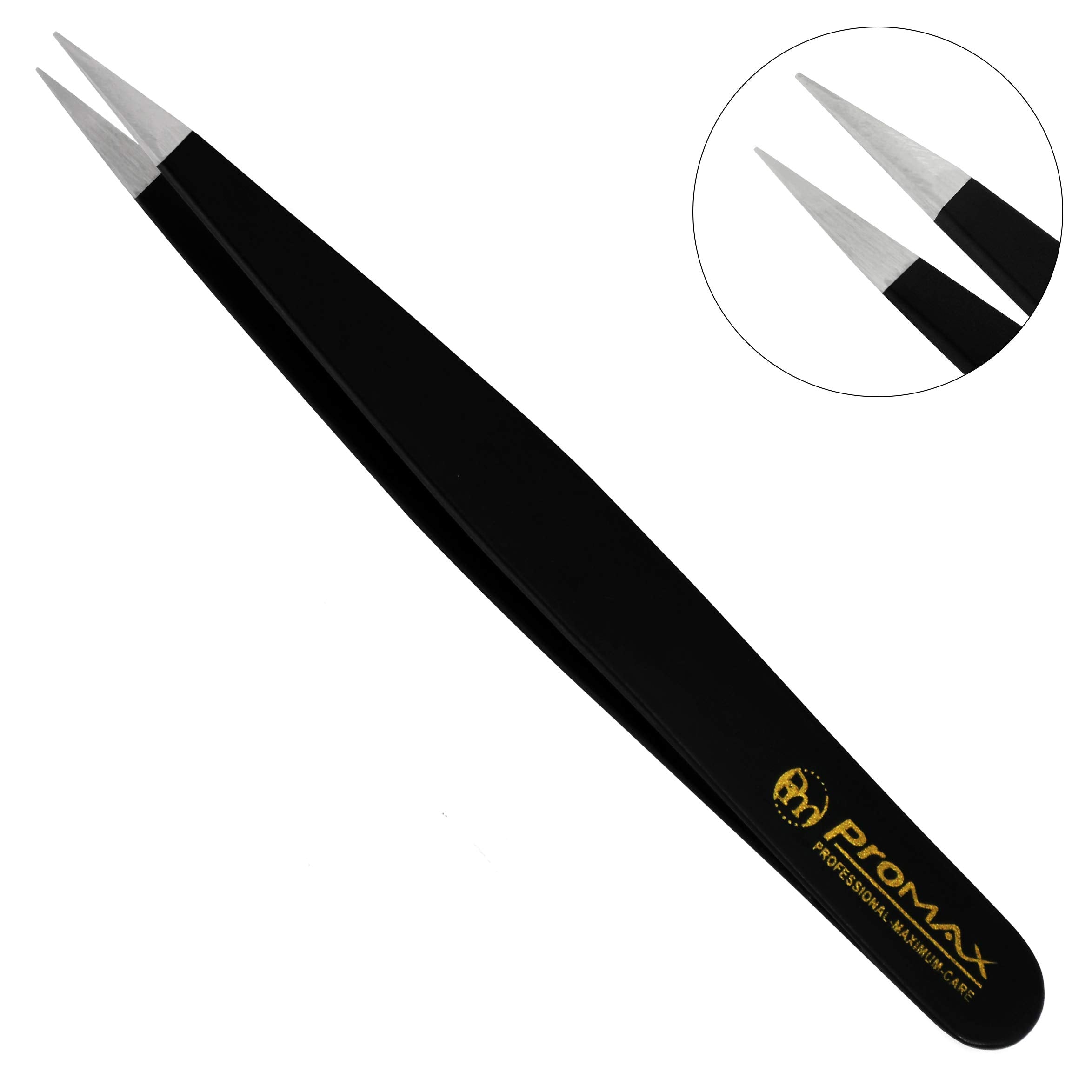Promax Care Eyebrow 4-Piece Tweezers Set - Stainless Steel Slant Tip And Pointed Eyebrow Tweezer Set - Great Precision For Facia