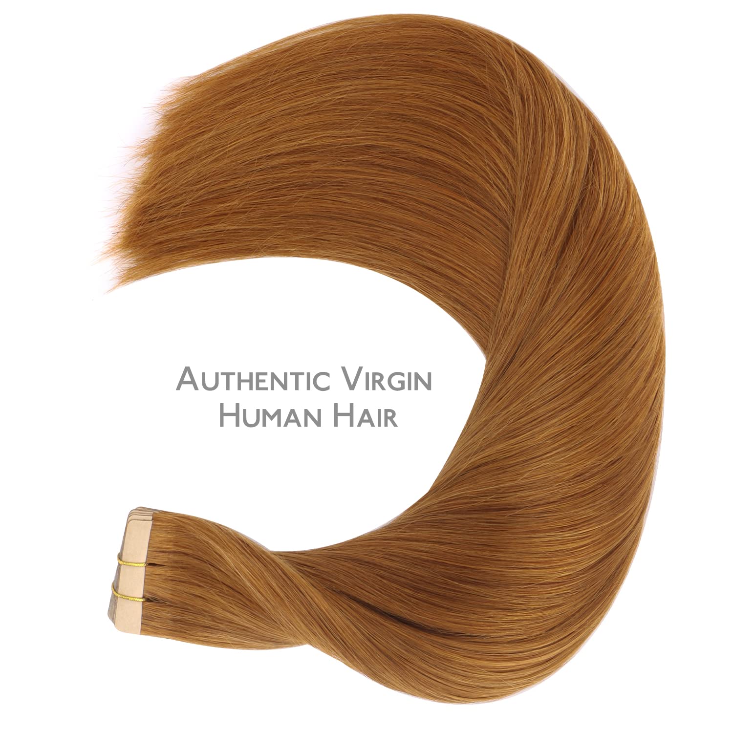 Wennalife Tape In Hair Extensions Human Hair, 20Pcs 50G 16 Inch Auburn Ginger Remy Hair Extensions Straight Human Hair Tape In E