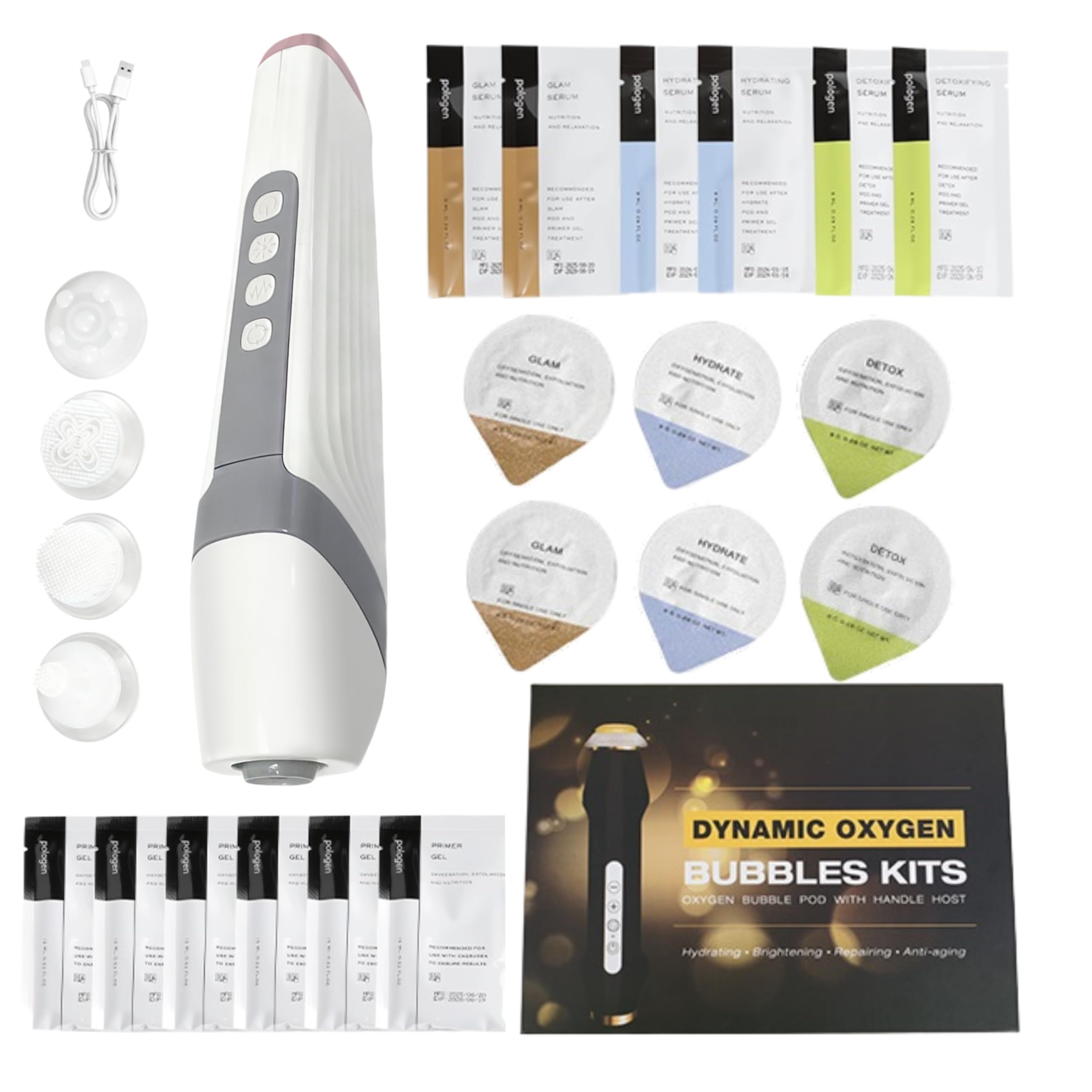 Zohara Wellness DIY Dynamic Oxygen Bubble Facial Kit, Advanced O2 Oxygen Infusion Skincare Device for Hydrating, Brightening & A