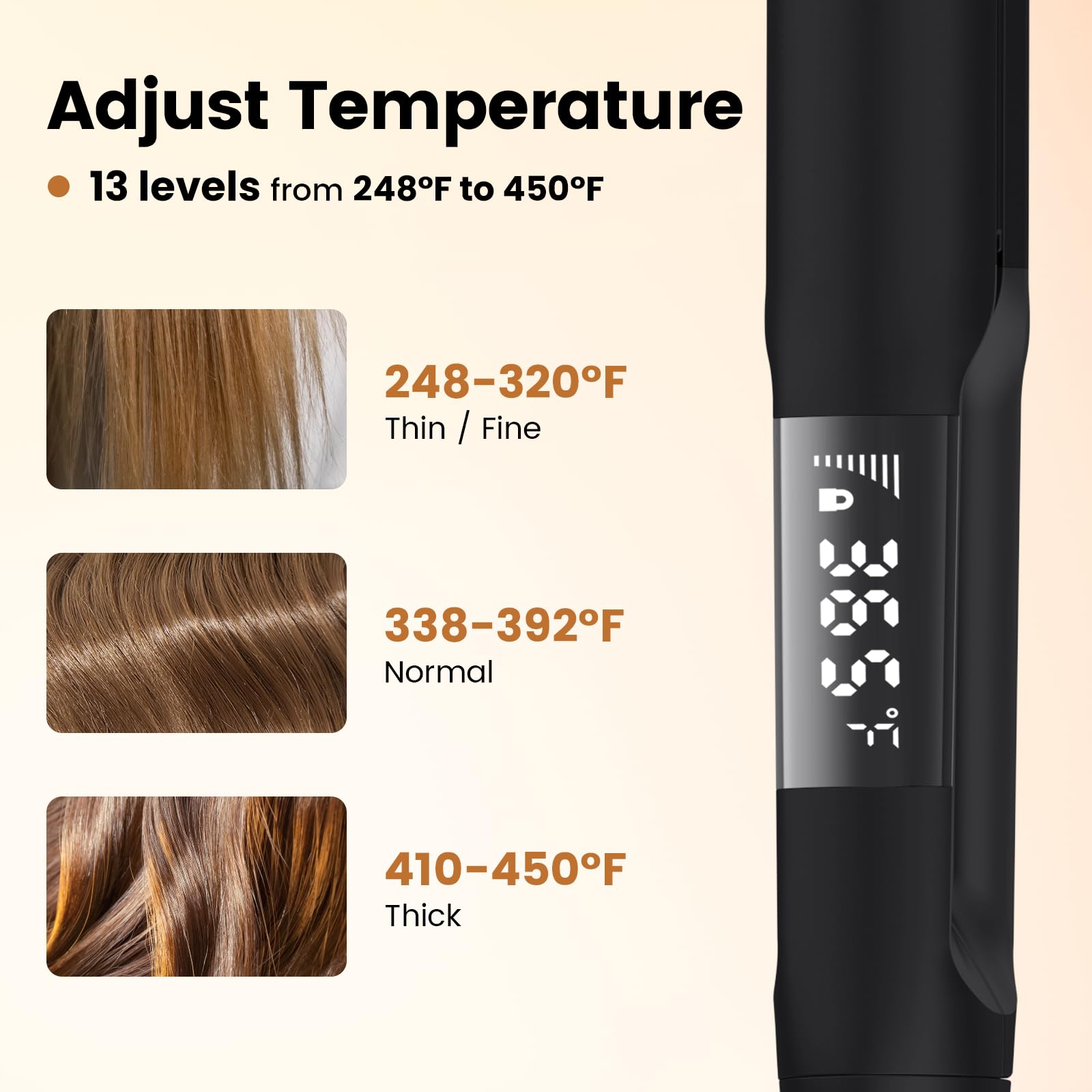 Pritech Flat Iron Hair Straightener And Curler 2 In 1, Titanium Flat Iron With Negative Ions, Adjustable Temp(248?-450?) And Aut