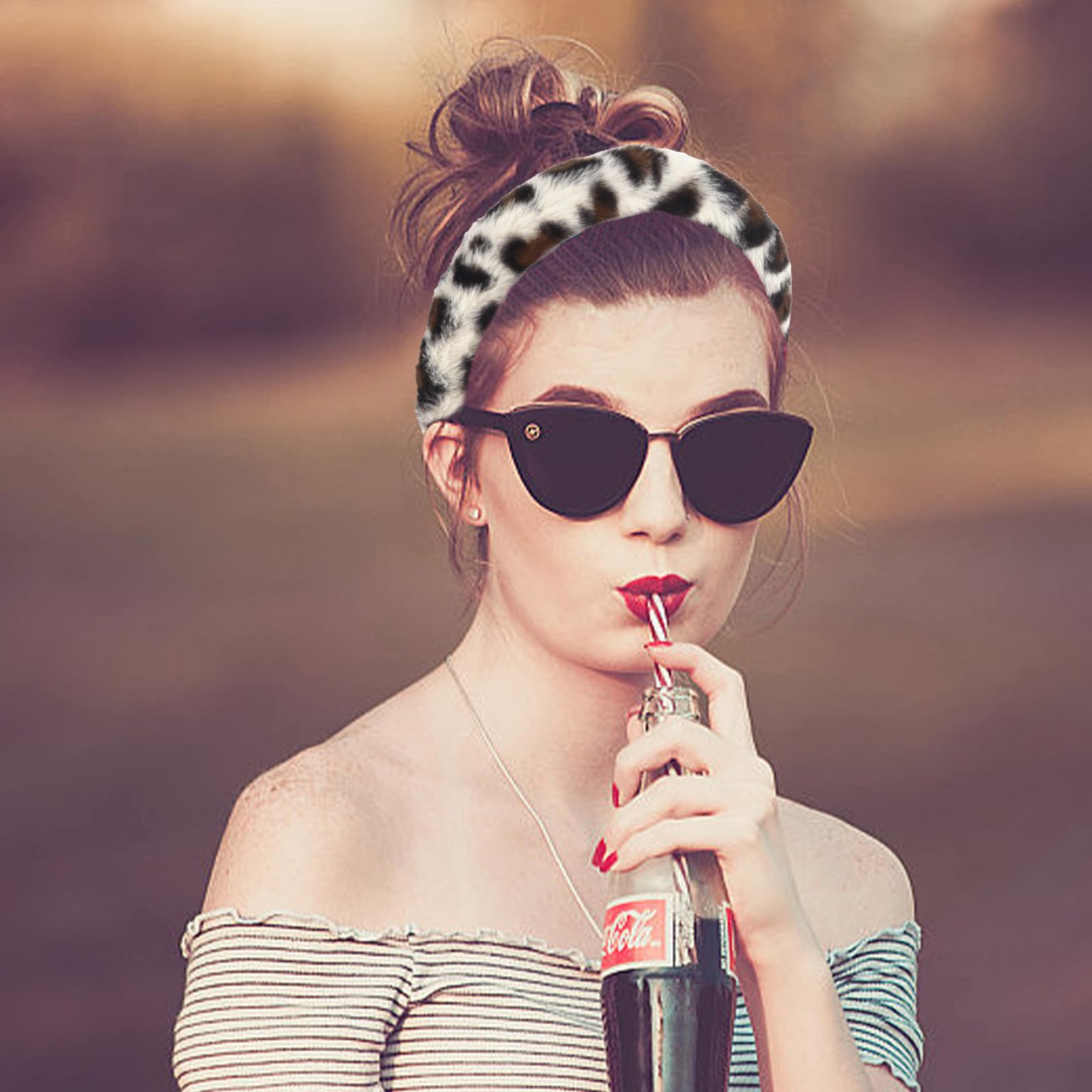 Casoty 3 Pcs Leopard Headbands, Headbands for Women, Cheetah Accessories for Women Girls