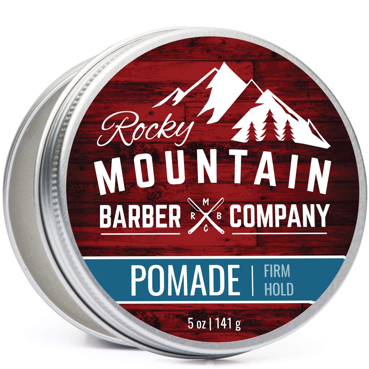 Rocky Mountain Barber Company Pomade For Men - 5 Oz Tub Classic Styling Product With Strong Firm Hold For Side Part, Pompadour &