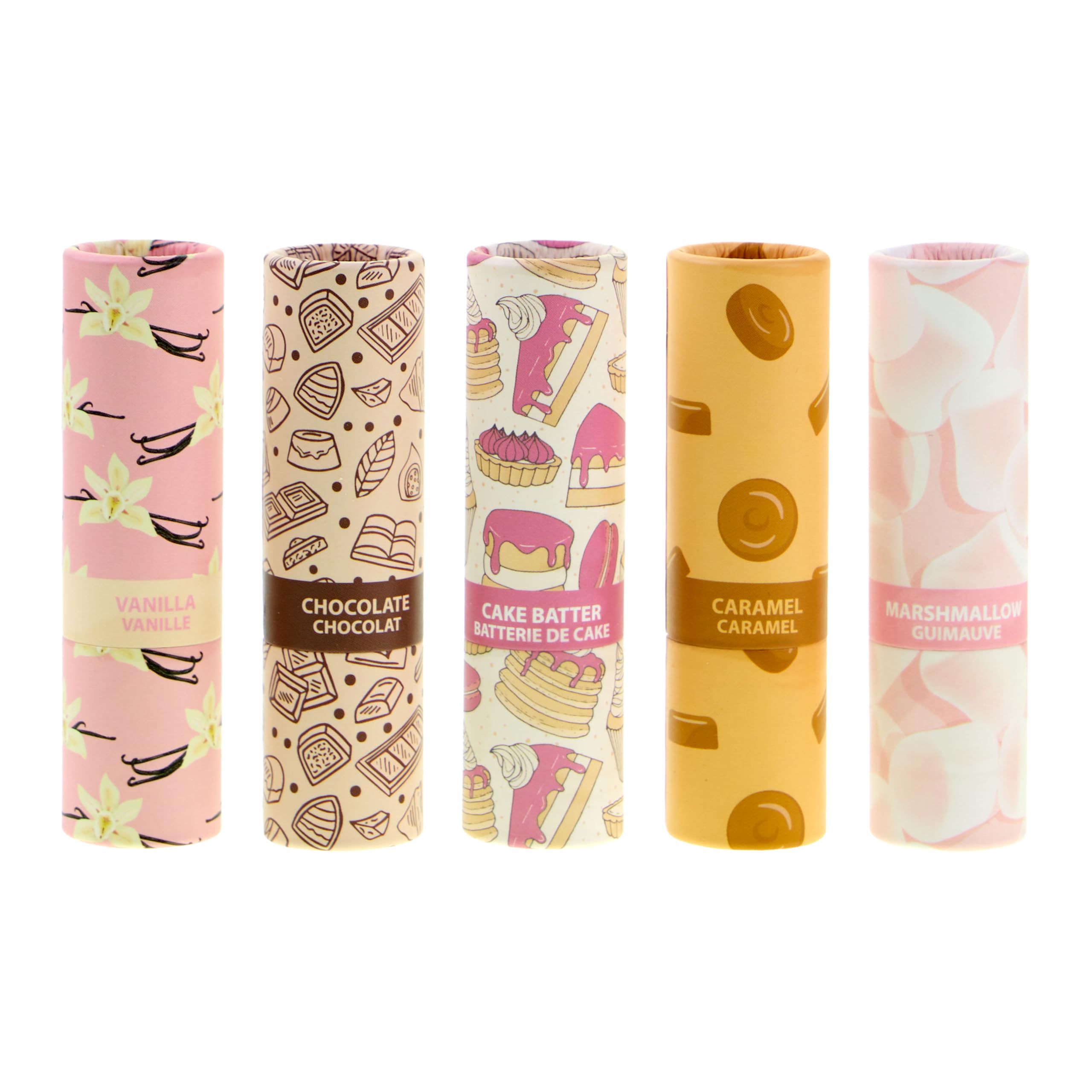 5pc Sweets Lip Balm Set  Nourishing & Soothing Retractable Lip Balms, Fun