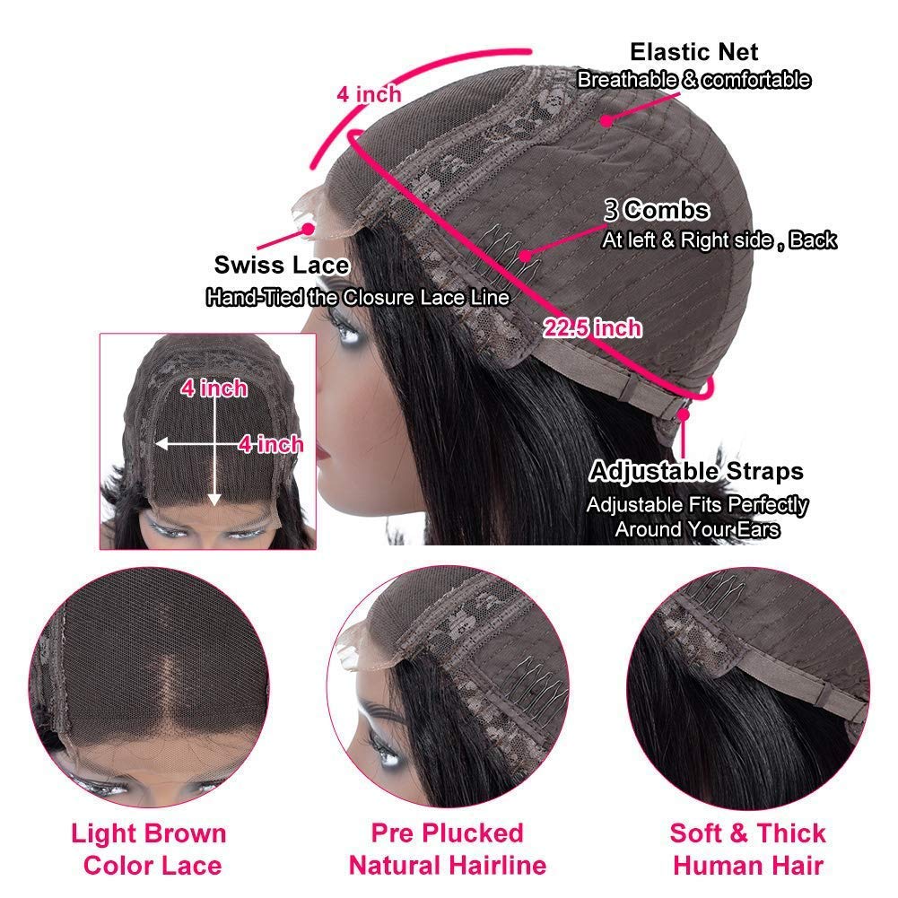Josblue 28 Inch 4X4 Deep Curly Lace Front Wigs Human Hair Glueless Wigs Human Hair Wigs For Black Women Pre Plucked Brazilian Vi