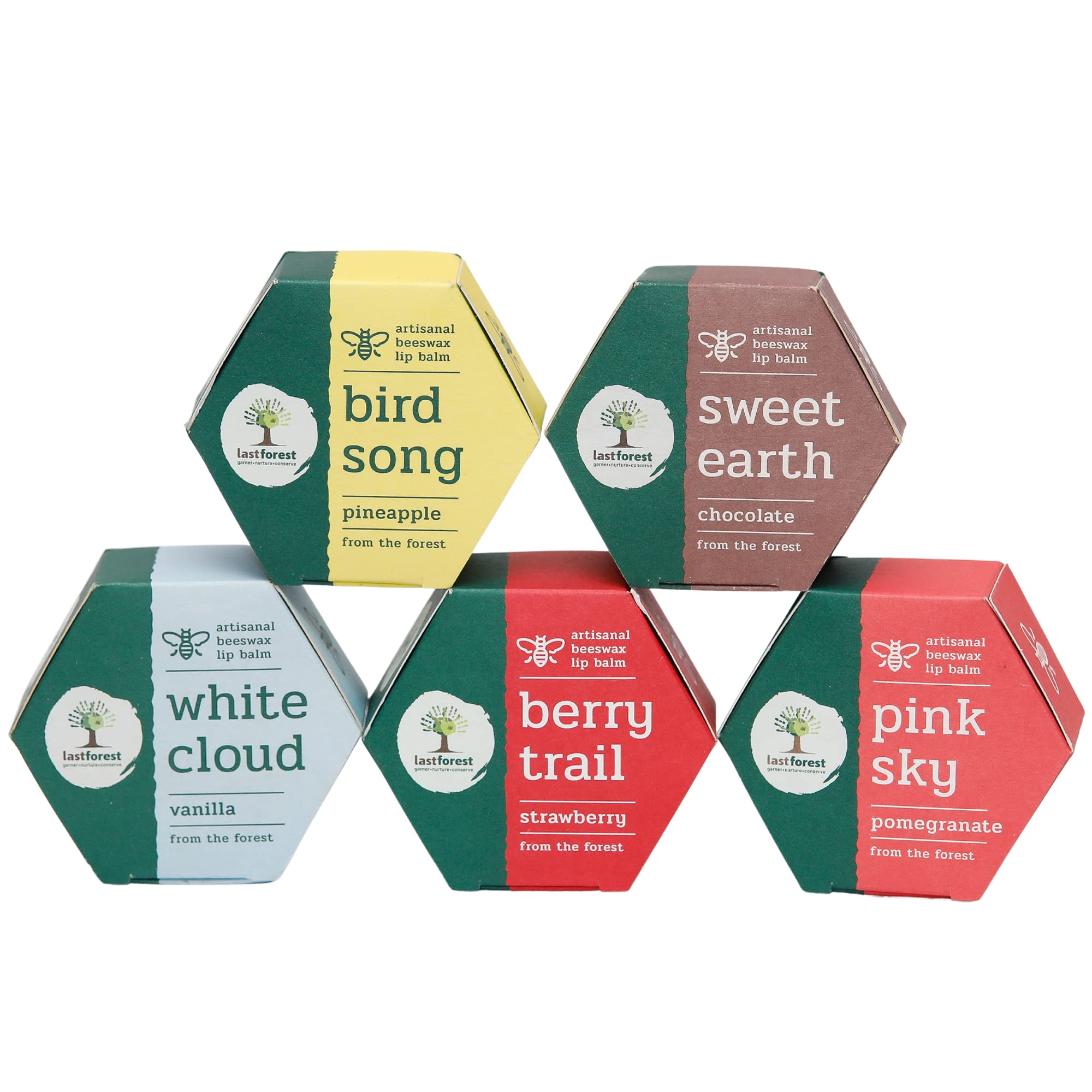 Last Forest Beeswax Lip Balm 5Gm (Pack Of 5) For Men & Women, NonSticky, 24 Hrs Lip Moisturizer For Dry And Chapped Lips, Nouri