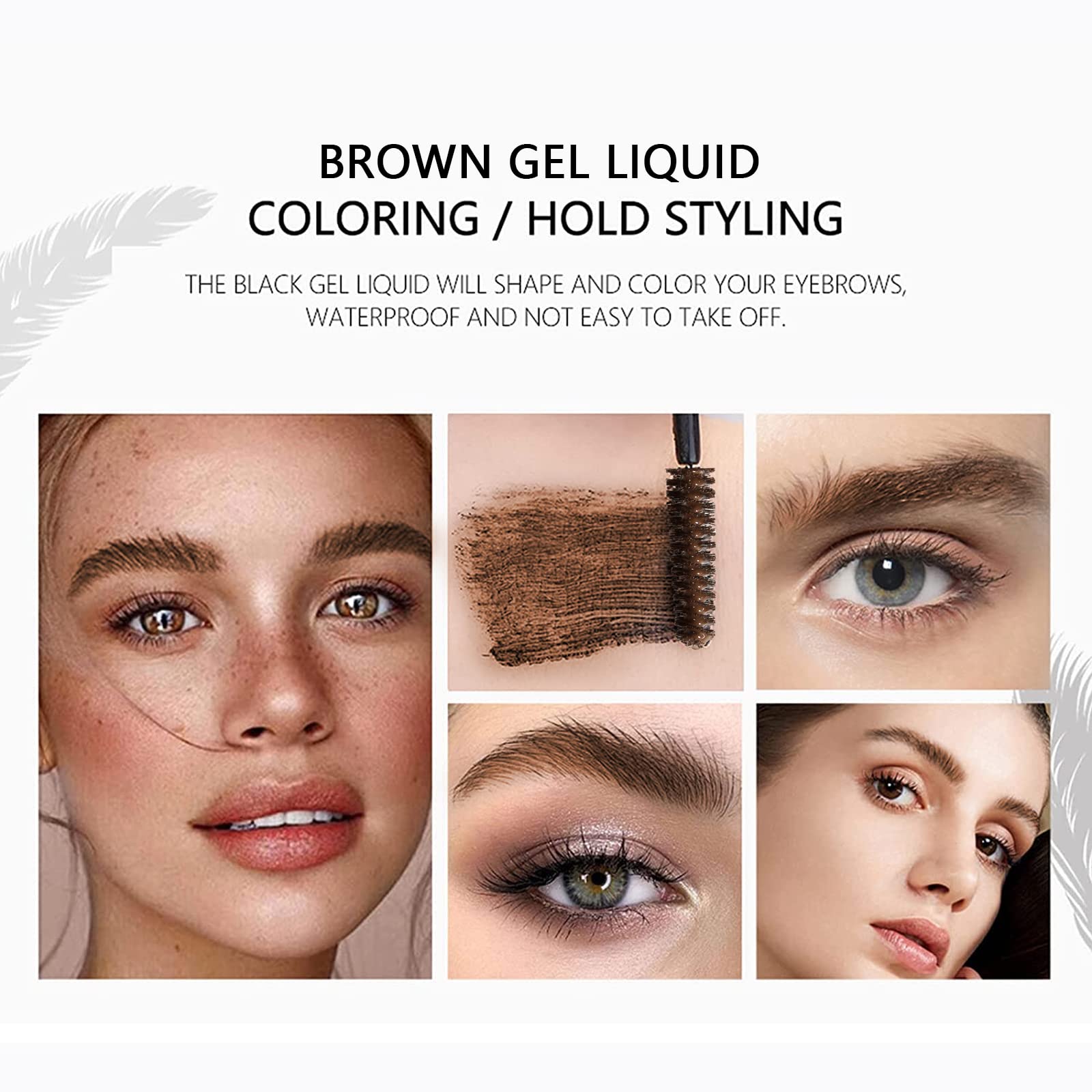 Dageda 2Pcs Eyebrow Setting Gel, Eyebrow Brow Fix Gel, Waterproof And Sweat-Proof, Eyebrow Repair Liquid Brows Styling Beauty Sa