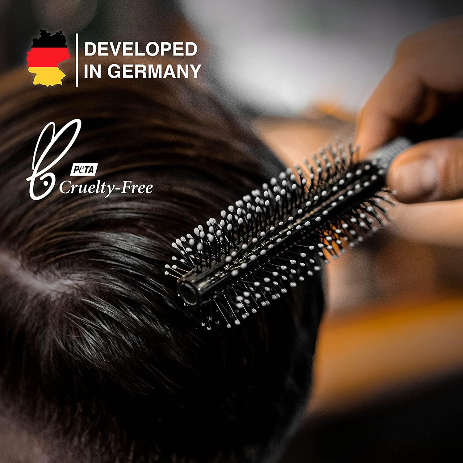 Charlemagne Round Brush - Round Brush/Round Hair Brush - Men Hair Brush - Small Round Brush - Round Beard Brush - Rotating Brush