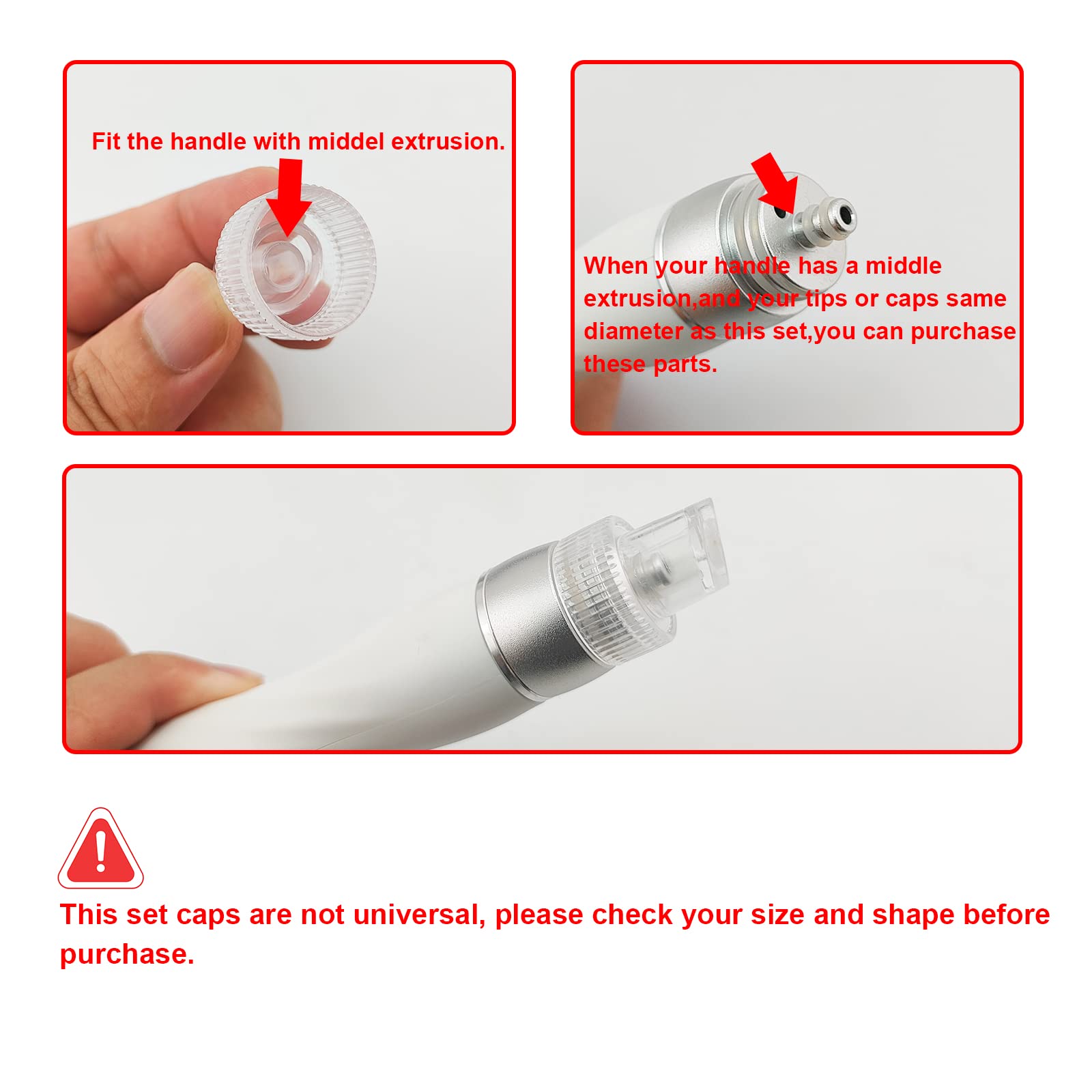 Face Care Beauty Machine Spare Parts Hydro Dermabrasion Aqua Peel Water Scrub Tips Caps 6 Plastic HydraDermabrasion 2 Diamond Mi