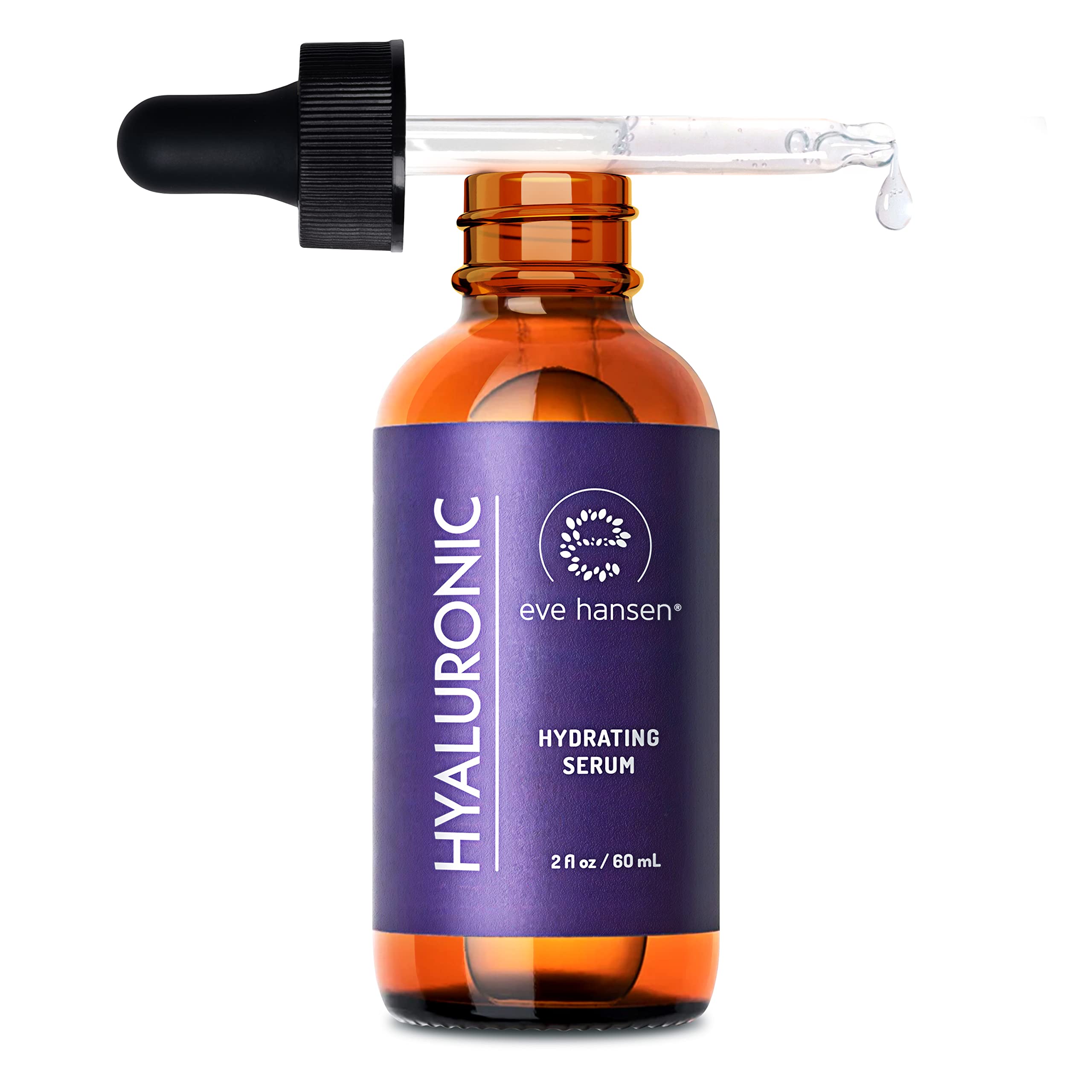 Eve Hansen Hyaluronic Acid Serum for Face (2 oz) | Hydrating Face Serum with Vitamin C + E, Wrinkle Filler, Moisturizer, and Nat