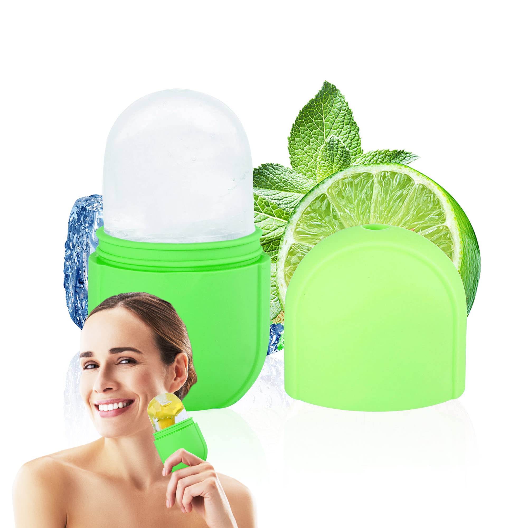 Ice Roller for Face and Eye, Silicone Ice Mold for Face,Facial Ice Roller Skin Care Tool for Eye Puffiness Relief & Remove Fine