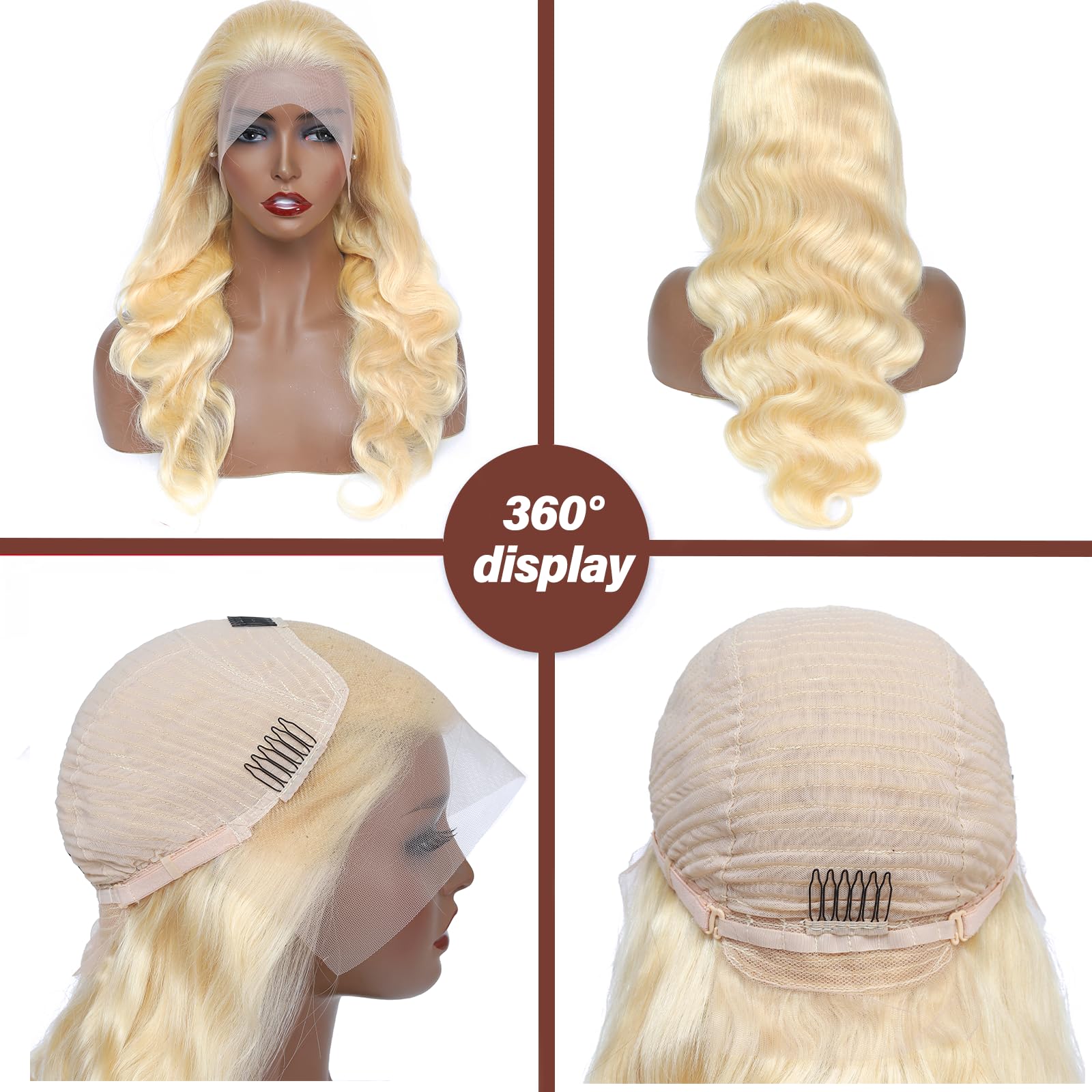 Miss Alle 613 Blonde Lace Front Wigs Human Hair Hd Transparent 180% Density 13X4 Body Wave Lace Front Wigs Human Hair Pre Plucke