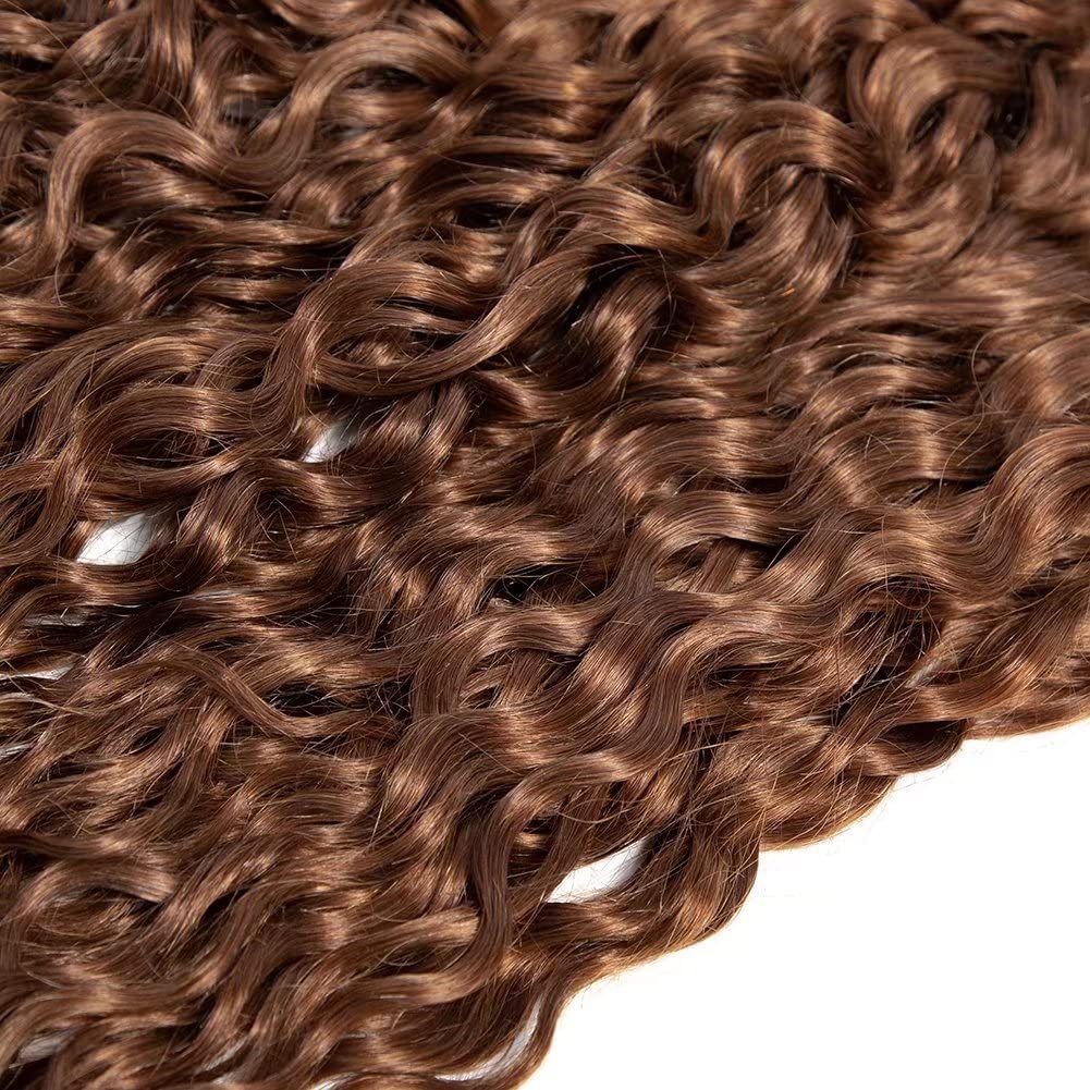 Feel Me Brazilian Human Hair Bundles Water Wave 22 Inch 100Gram/Lot Color 30 Brown Wet And Wavy Brazilian Hair Weave Bundles Unp