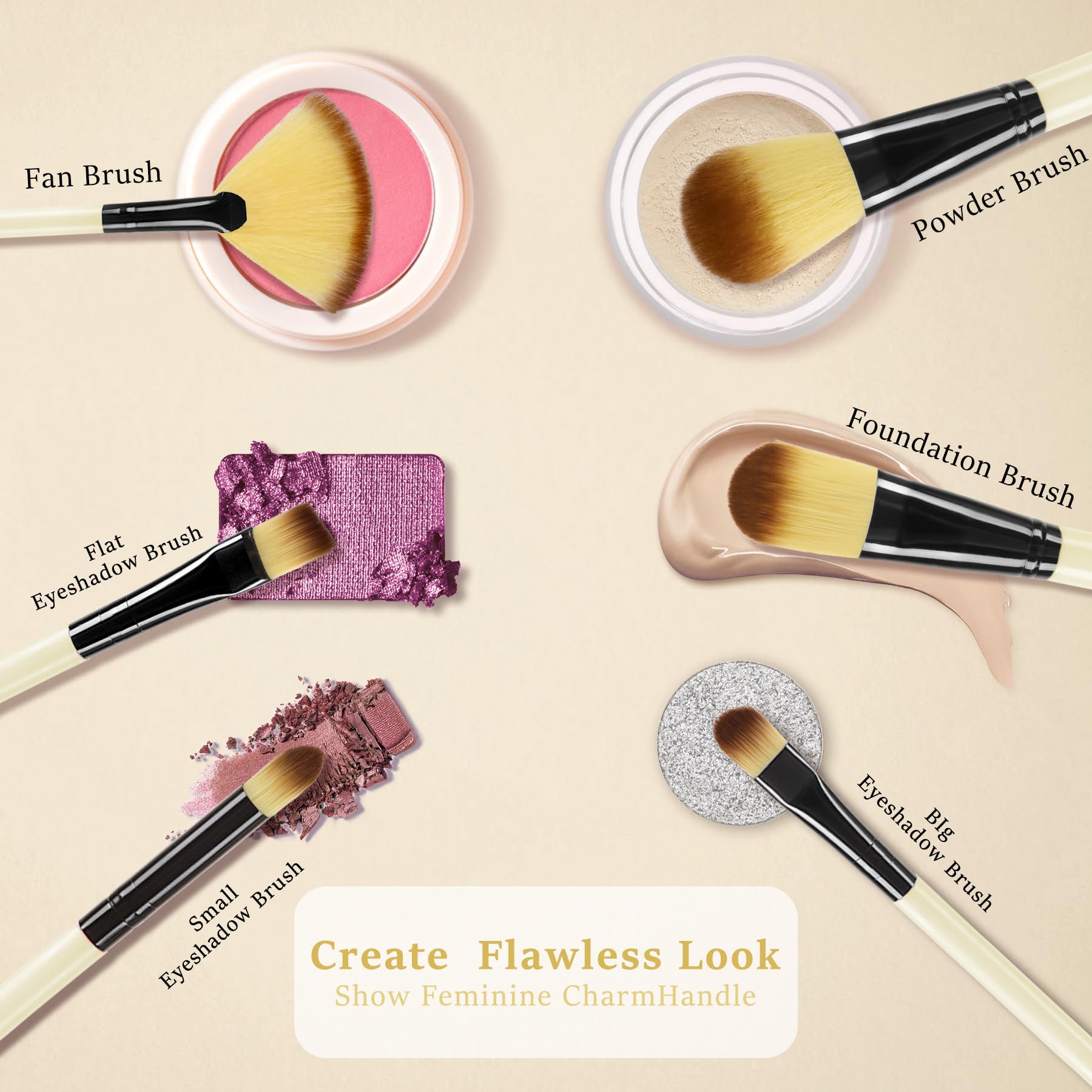 Makeup Brush Set With Case - 12 Pcs Makeup Brush Sets For Foundation Beauty Eyeshadow Blush Powder Concealer Contour Brushes Kit