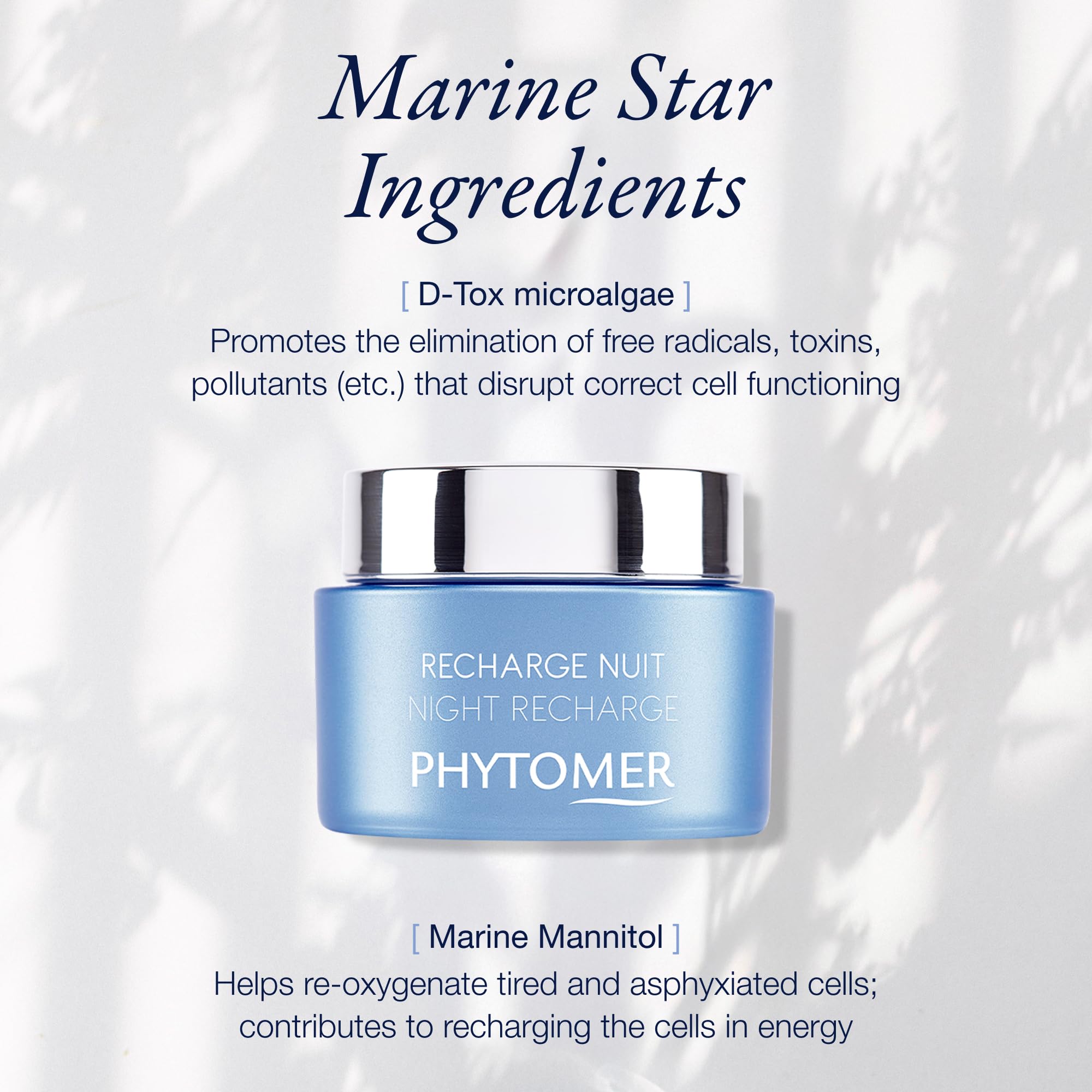 Phytomer Night Recharge Hydrating Night Cream | Youth Enhancing, Anti-Aging Face Moisturizer | Ultra-Soothing Protective Overnig