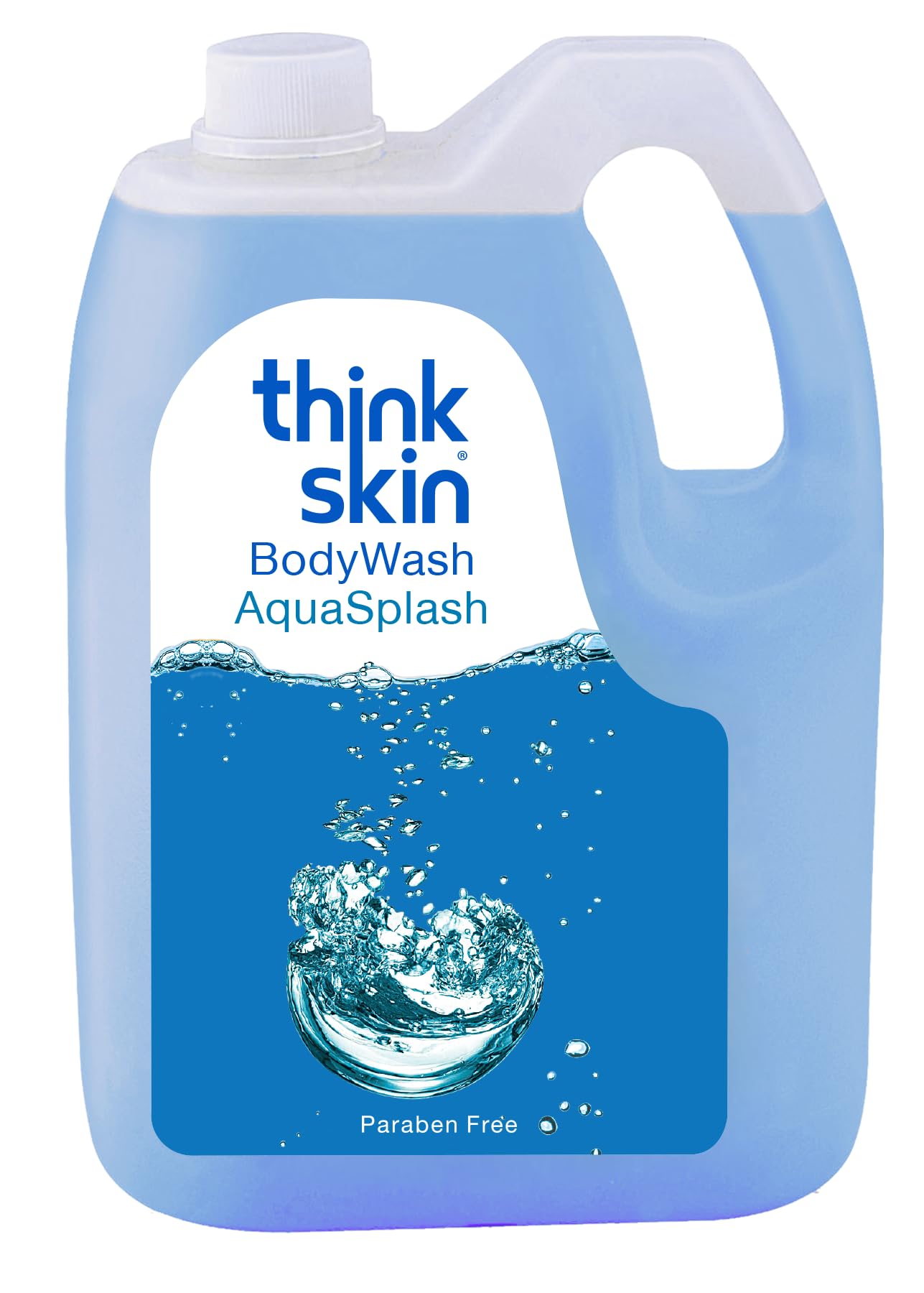 Think Skin Body Wash Aqua Splash 5L Refill Can | Paraben-Free Shower Gel For Freshness & Hydration | Gentle On Skin | Invigorati