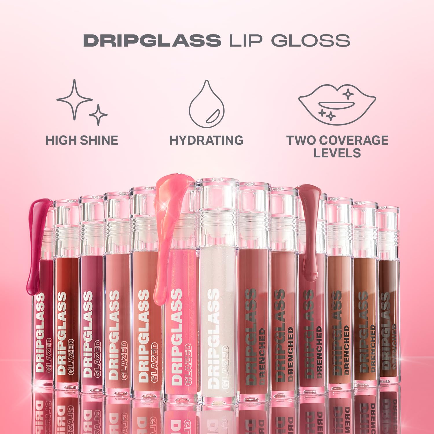 Morphe Dripglass High Shine Lip Gloss - Glazed, Semi-Sheer & Nourishing Lip Makeup - Buildable Formula Infused with Plant-Derive