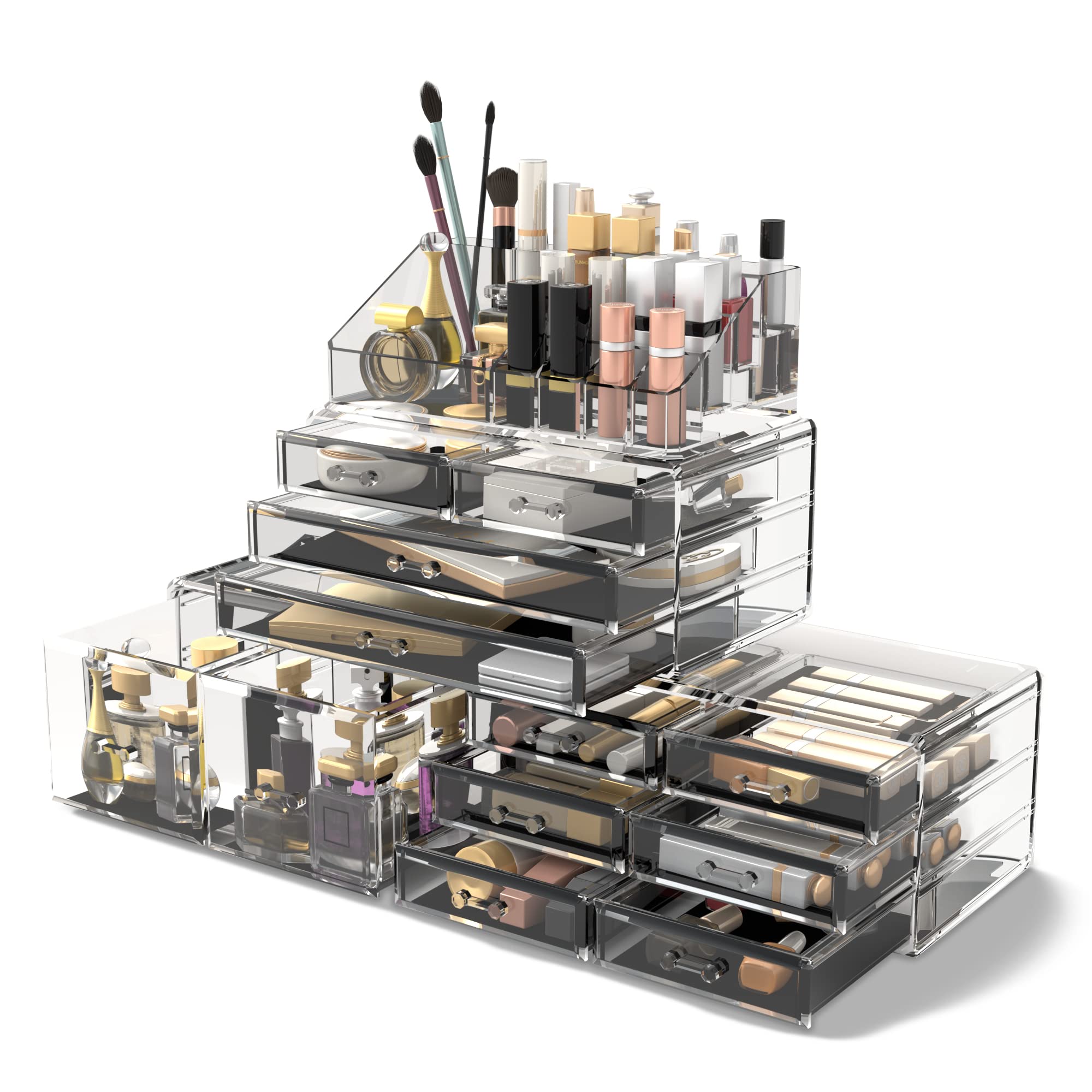READAEER Makeup Cosmetic Organizer - 12 Drawer Storage Case, Clear Plastic, Model 43219-84979