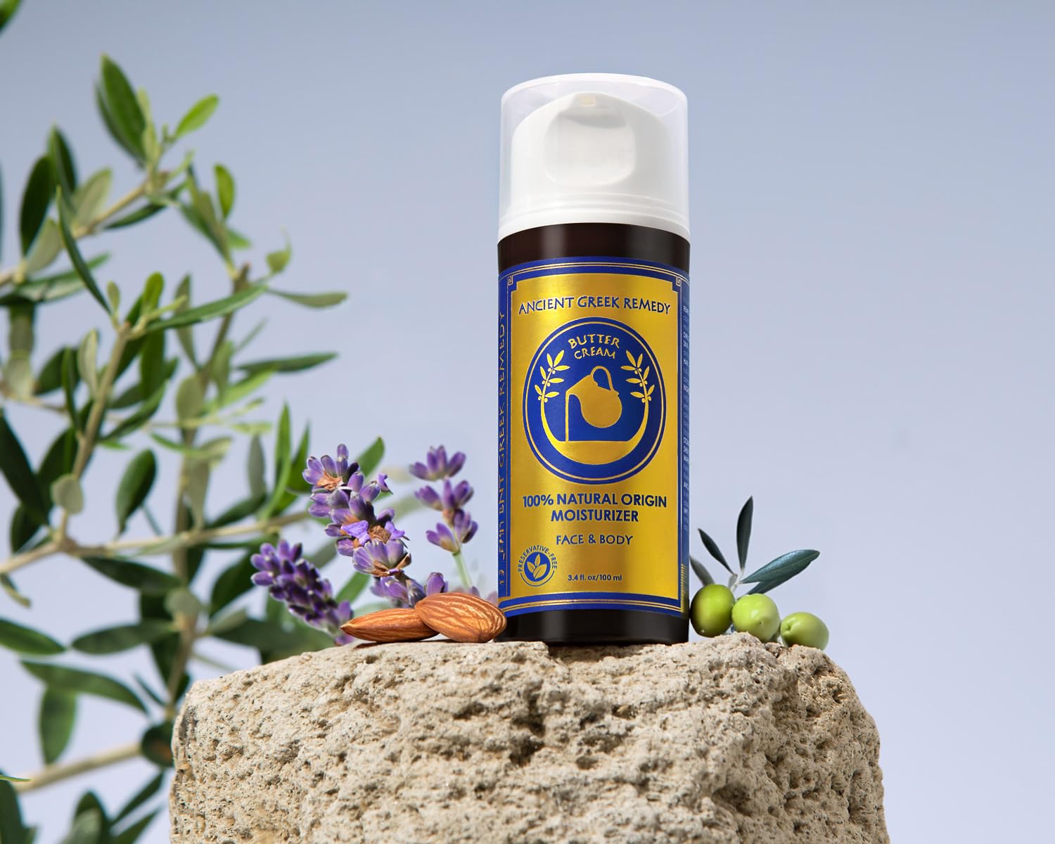 Organic Anti Aging Face and Body Butter Cream for Dry Skin, Hair, Hands, Cuticle, Nails. Made of Almond, Olive, Jojoba Vitamin E