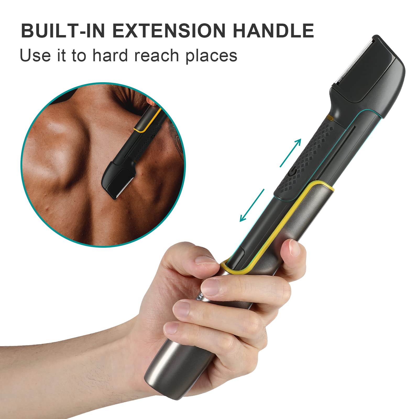 Pritech Body Hair Trimmer For Men, Microtouch Trimmer With Guard Comb, Body Hair Groomers, Rechargeable Hair Trimmer For Pubic A