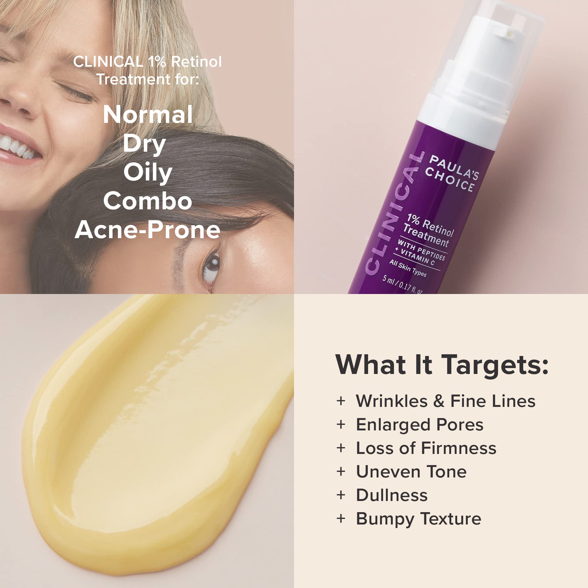 Paula'S Choice Clinical 1% Retinol Treatment Cream With Peptides, Vitamin C & Licorice Extract, Anti-Aging & Wrinkles, Travel Si