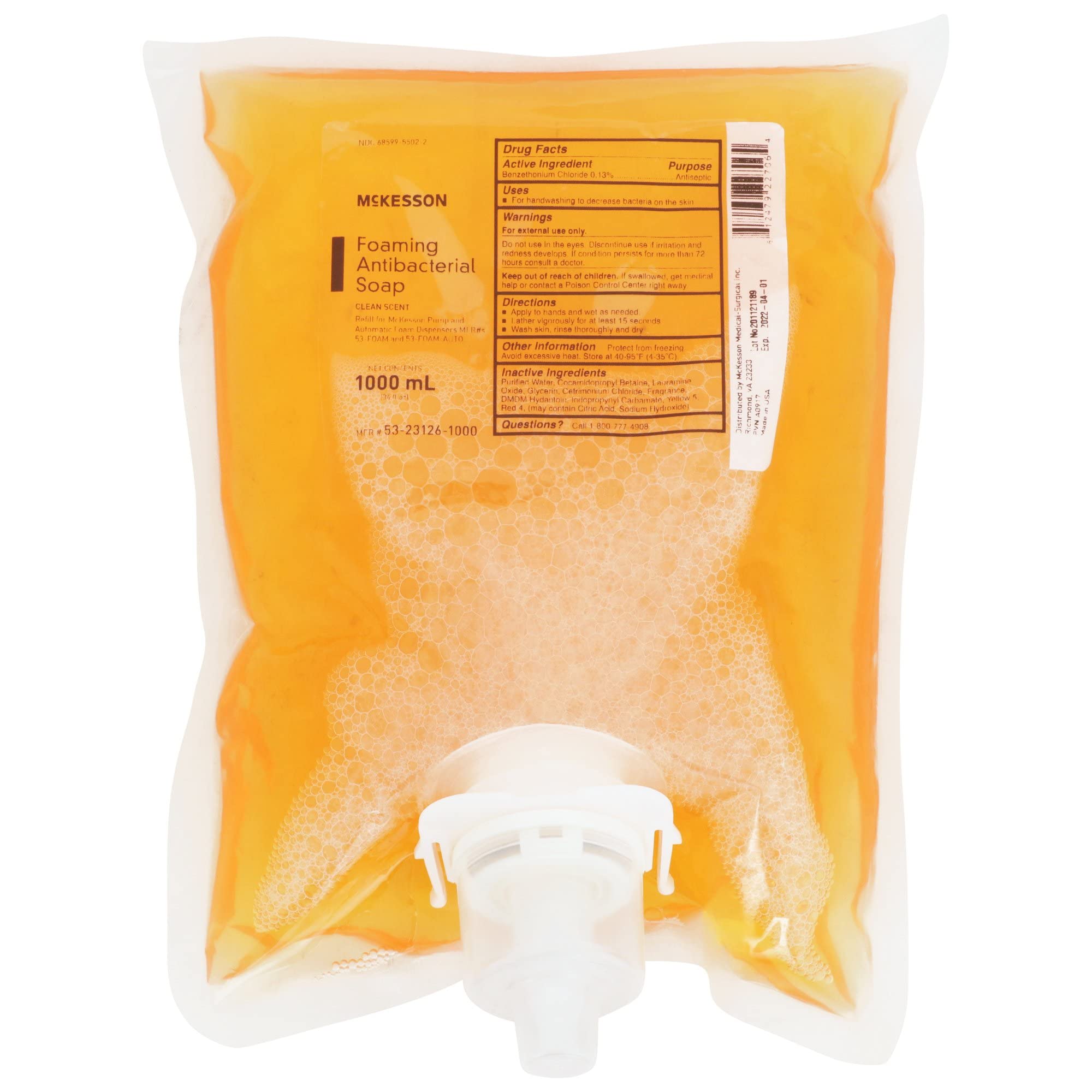 McKesson Foaming Hand Soap Refill, 1000 mL [Pack of 1] Foaming Dispenser Refill, Clean Scent