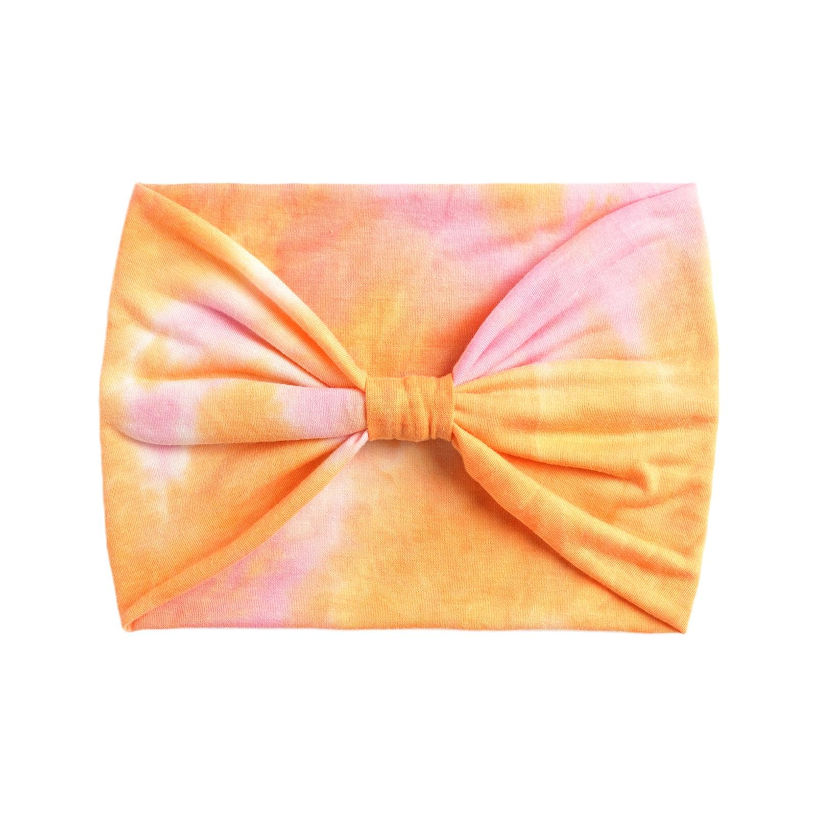 ATORSE?Women Wide Headband Tie Dye Head Scarf Sweat Absorbent Soft Stretchy Bandana Style E