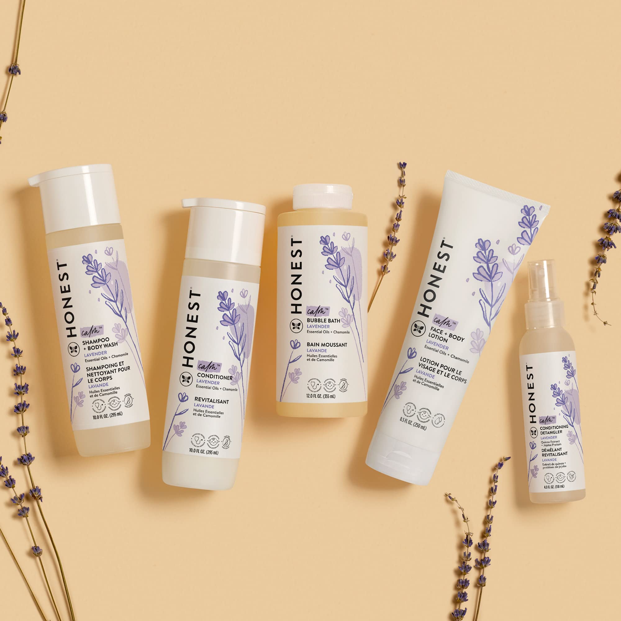 The Honest Company 2-In-1 Cleansing Shampoo + Body Wash  Gentle For Baby  Naturally Derived, Tear-Free, Hypoallergenic  Lavender