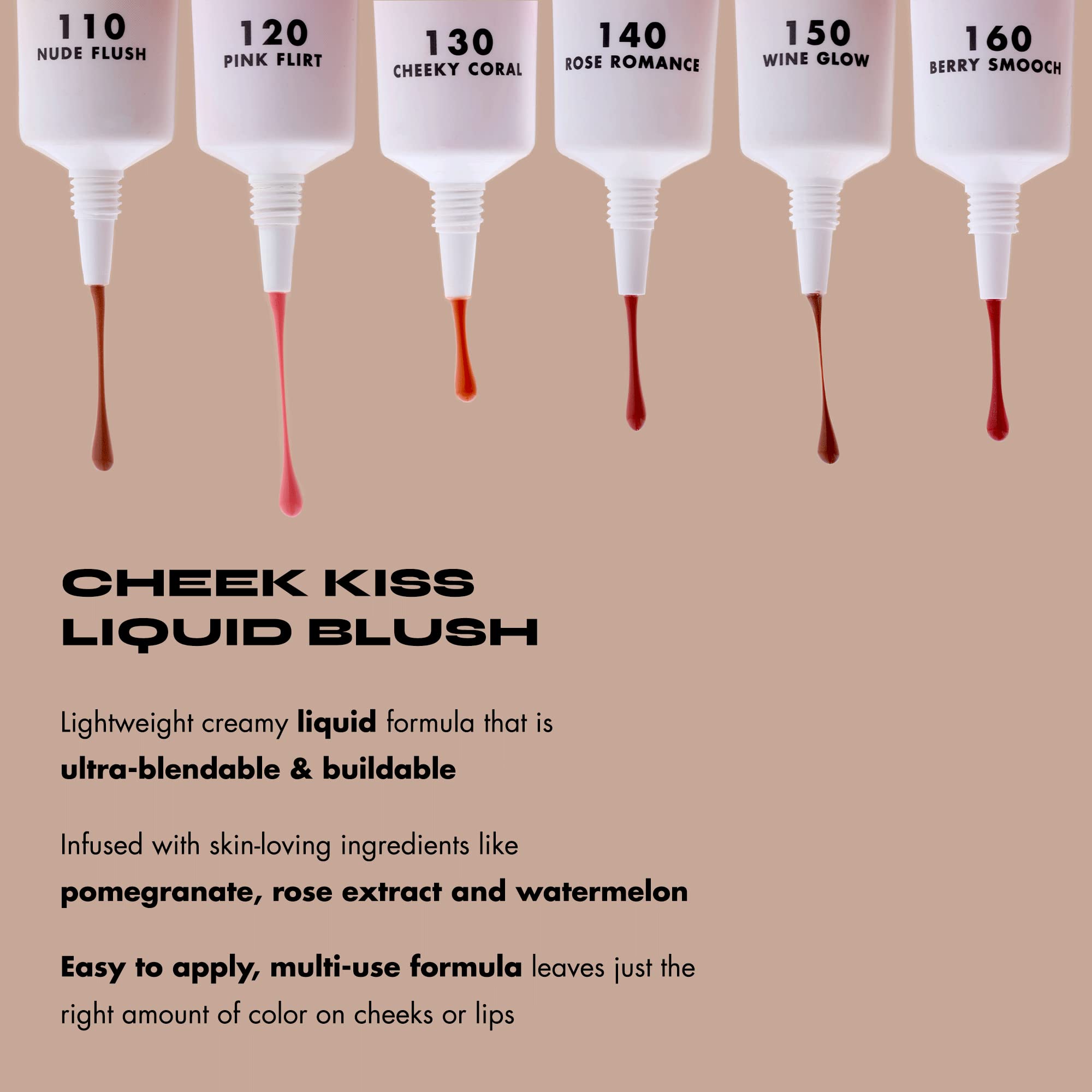 Milani Cheek Kiss Liquid Blush Makeup - Blendable & Buildable Cheek Blush, Lightweight Liquid Blusher And Cheek Color (Rose Roma