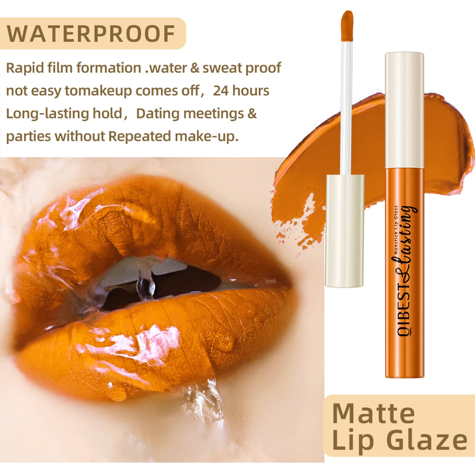 Qibest Goth Black & Bold Lipstick For Halloween Makeup, Matte Liquid Lipstick For Girls & Women, 24 Hours Long Lasting Waterproo