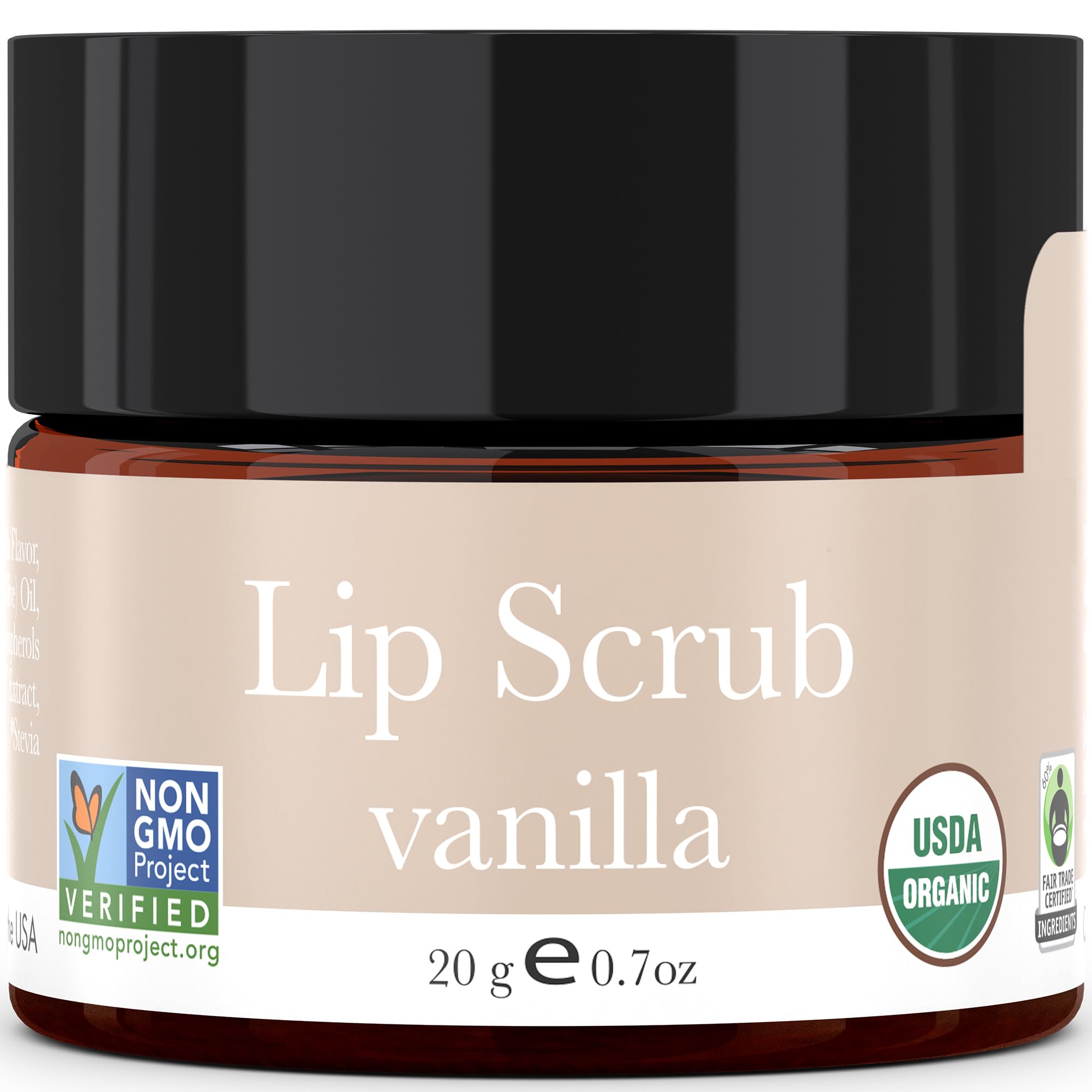 Organic Lip Scrub Vanilla - Lip Scrubs Exfoliator & Moisturizer, Lip Exfoliator Scrub, Sugar Lip Scrubs, Lip Sugar Scrub, Lip Ca
