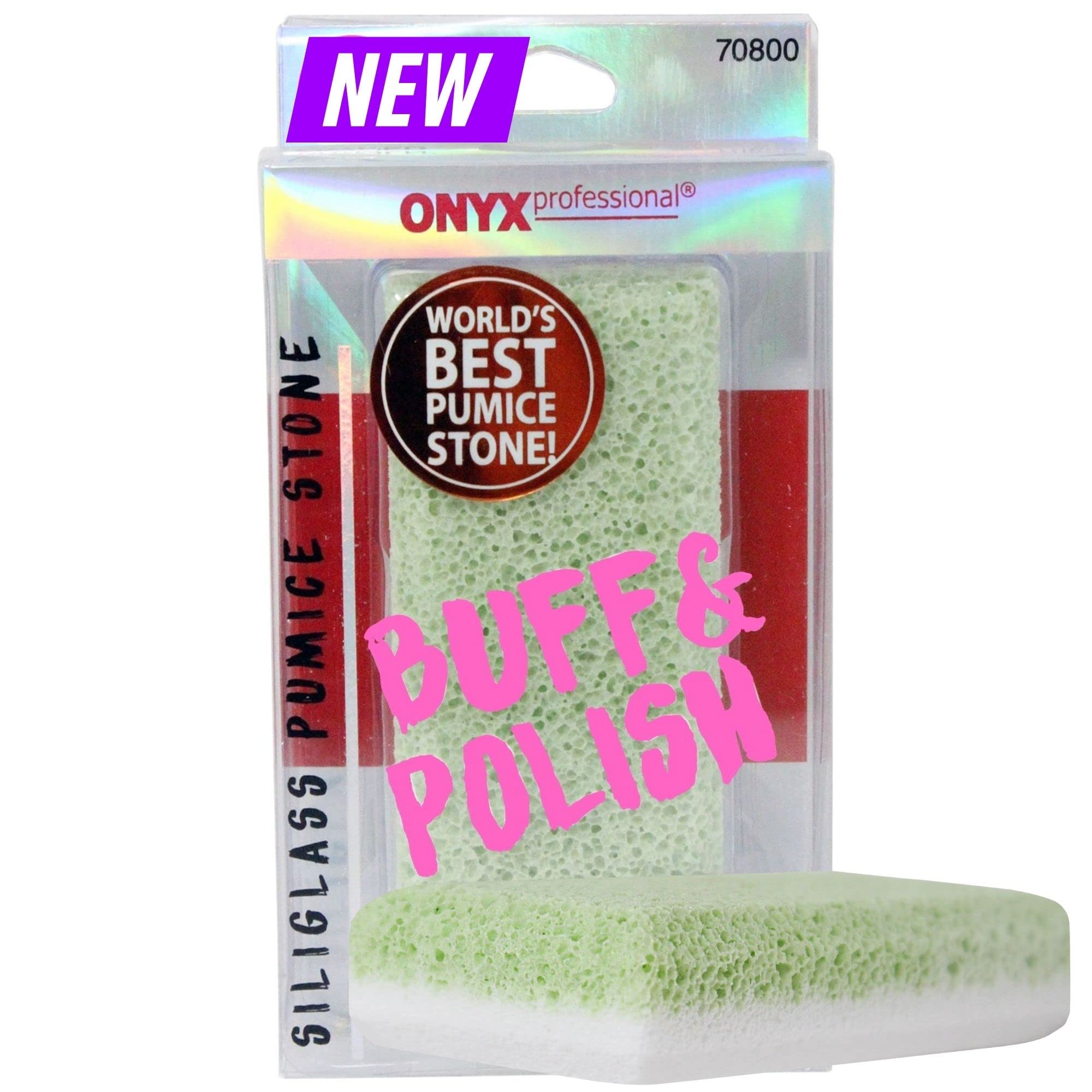 Onyx Professional 2 In 1 Pumice Stone, 100% Siliglass Callus Remover For Feet, Elbows, Knees, Dead Skin, Heels, Hands, Foot File