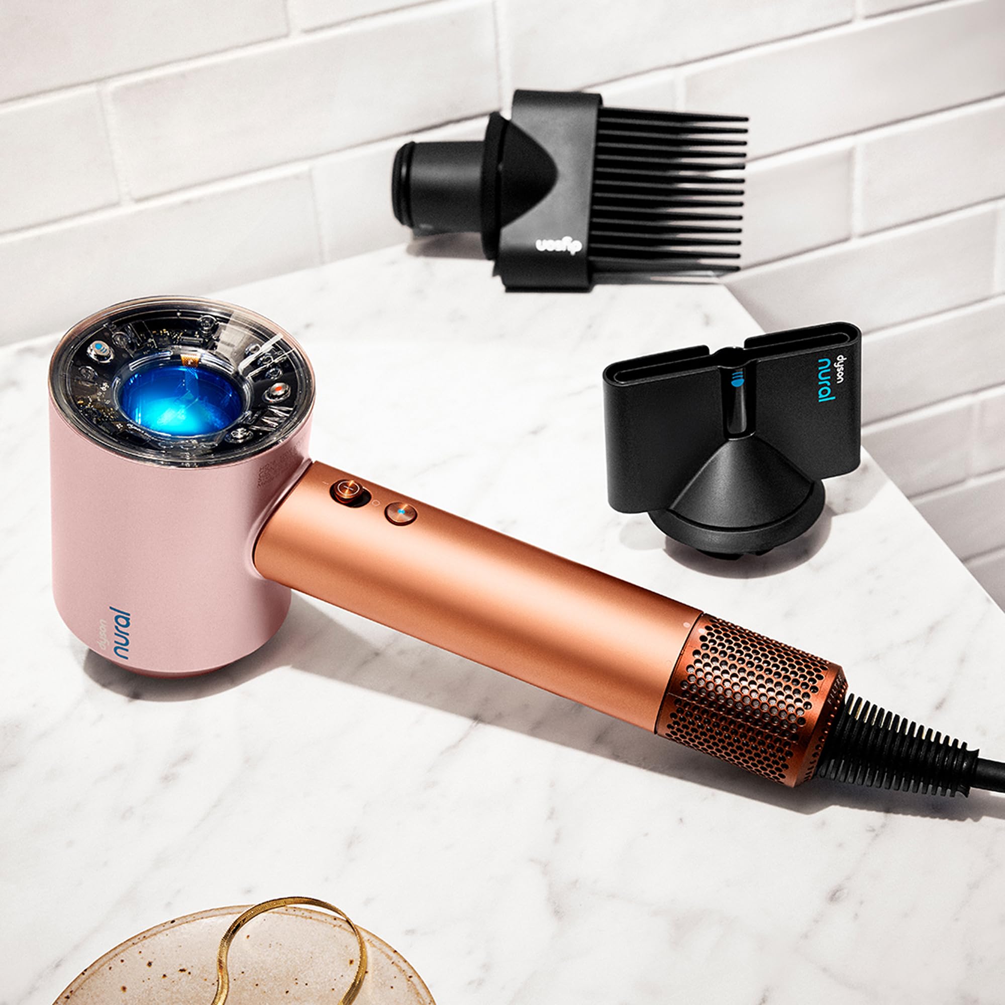 Dyson Supersonic Nural™ Hair Dryer - No Heat Damage, 5 Attachments, Amber Silk, Model 143696-01, Suitable for All Hair Types