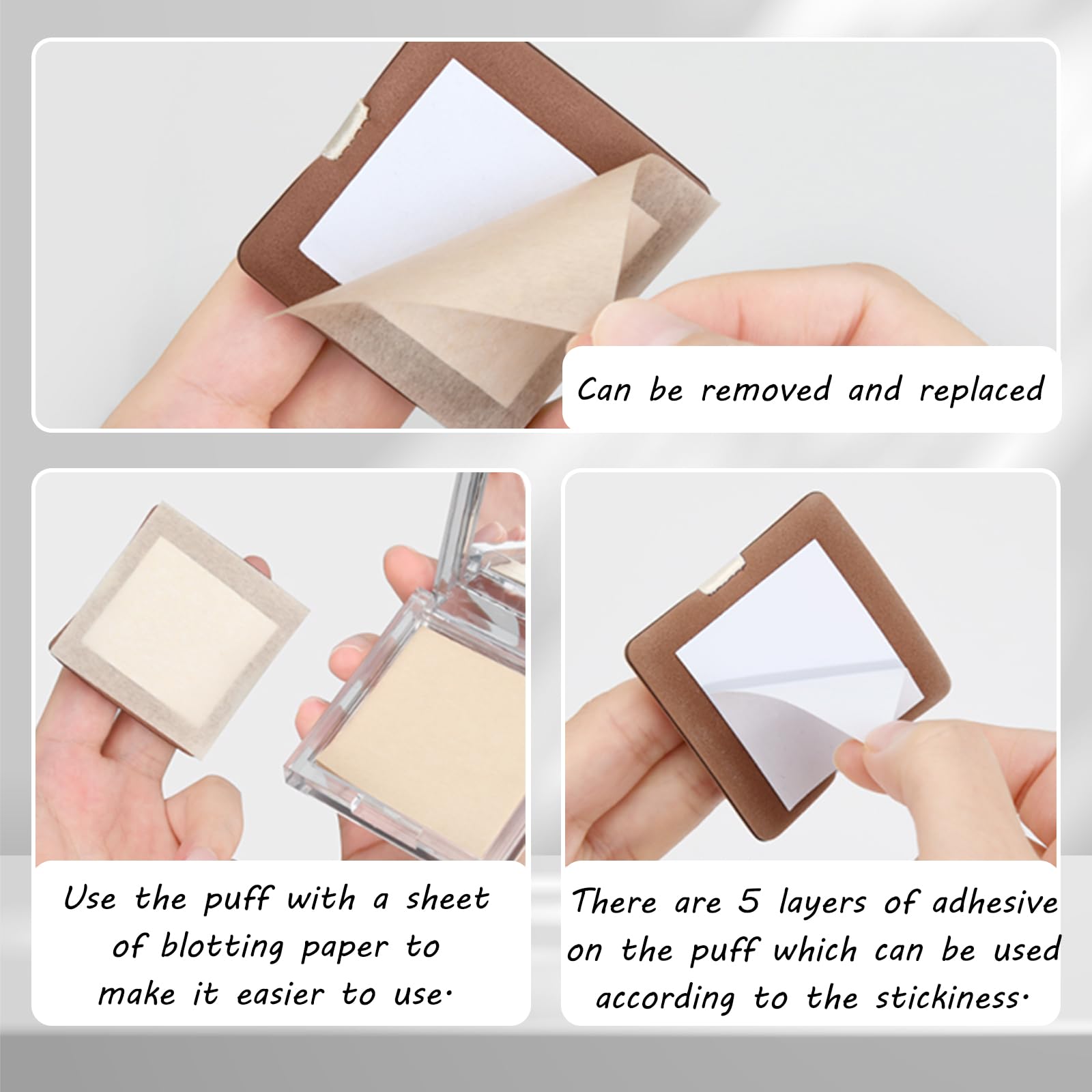 LuckyOpt 200 Face Oil Blotting Sheets with Mirror Travel Box& Puff, Linen Fiber Gentle Oil Control Film Not Destroy Base Makeup