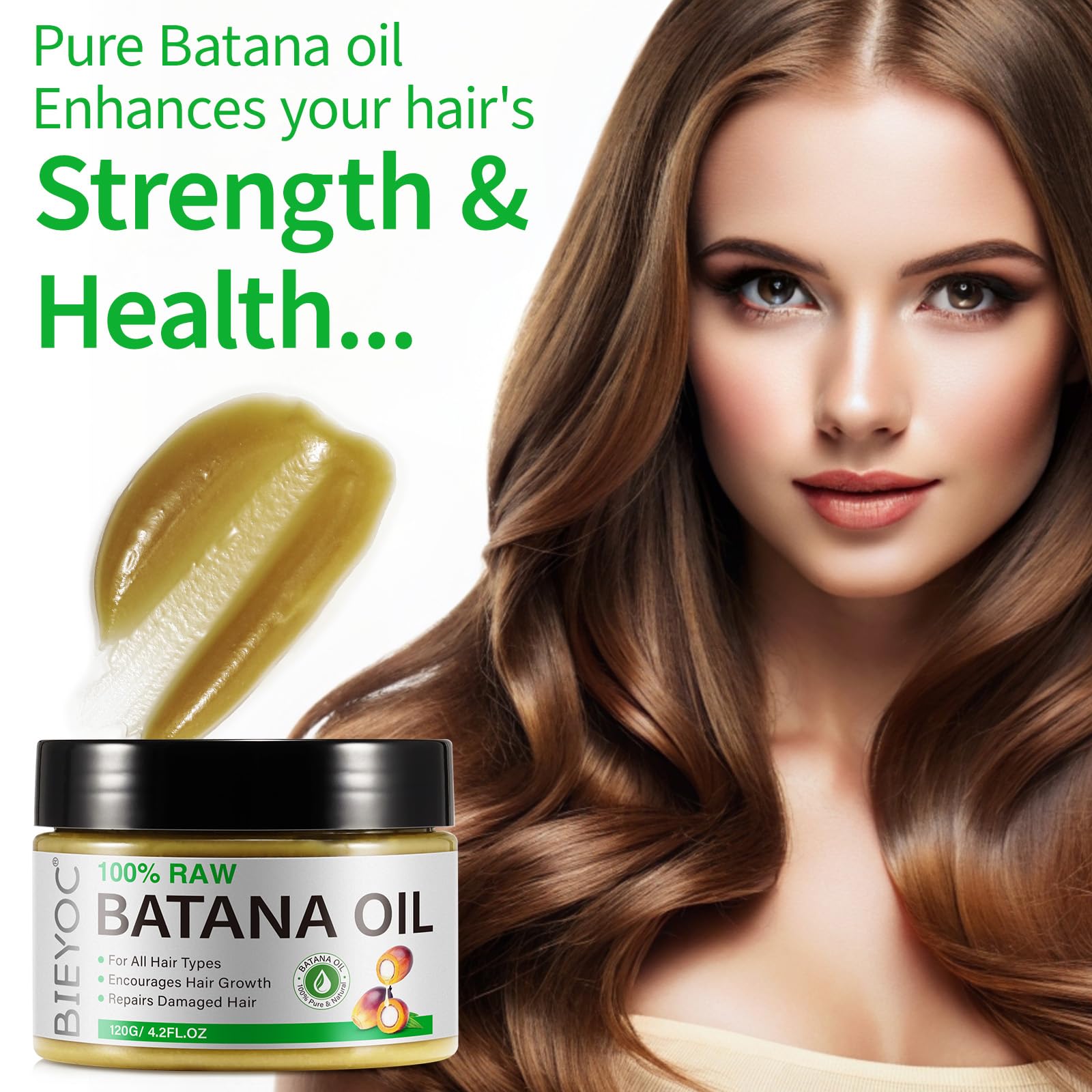 Raw Batana Oil For Hair Growth, Natural Batana Oil Organic Cold Press, Hair Oil For Men And Women 120G