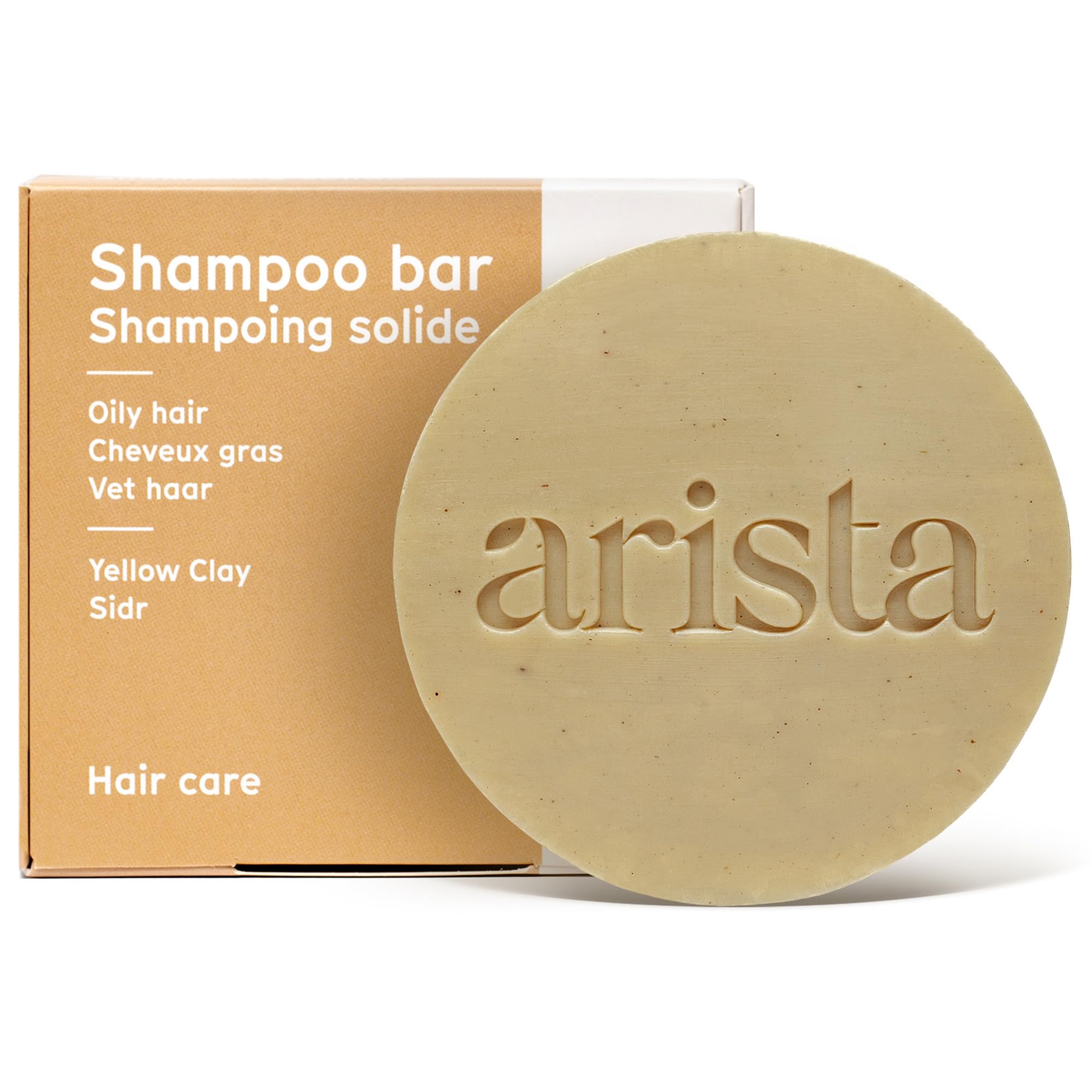 Arista Shampoo for Oily Hair | Travel Shampoo Bar | Yellow Clay, Sidr Fruit Powder & Jojoba Shampoo | Oily Hair Shampoo | Sulfat
