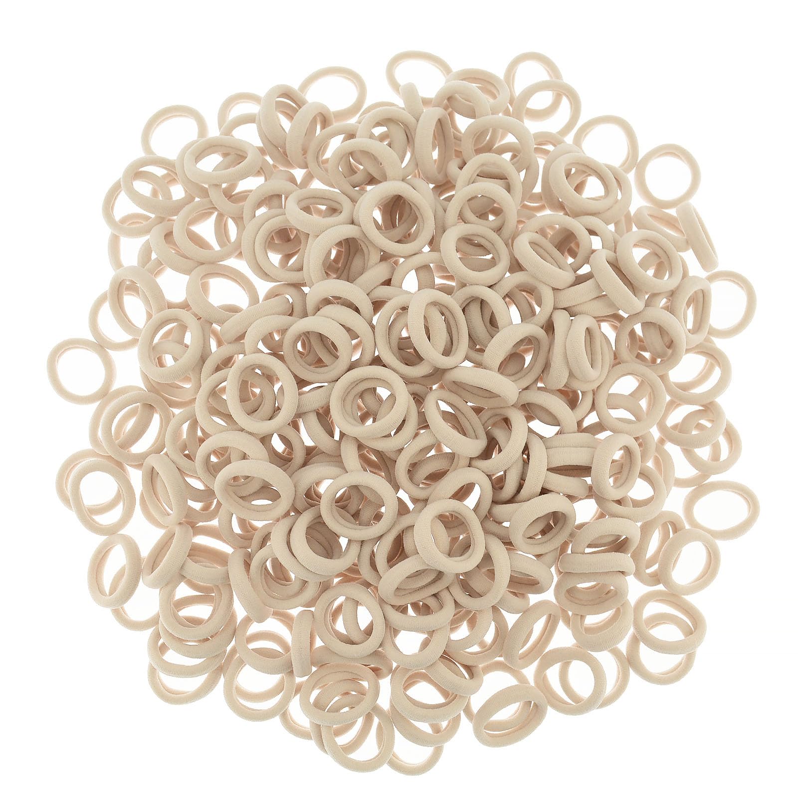 200 Pcs Solid Color Cotton Hair Ties For Women Girls' Elastics Hair Ties Seamless Ponytail Holder (Beige)