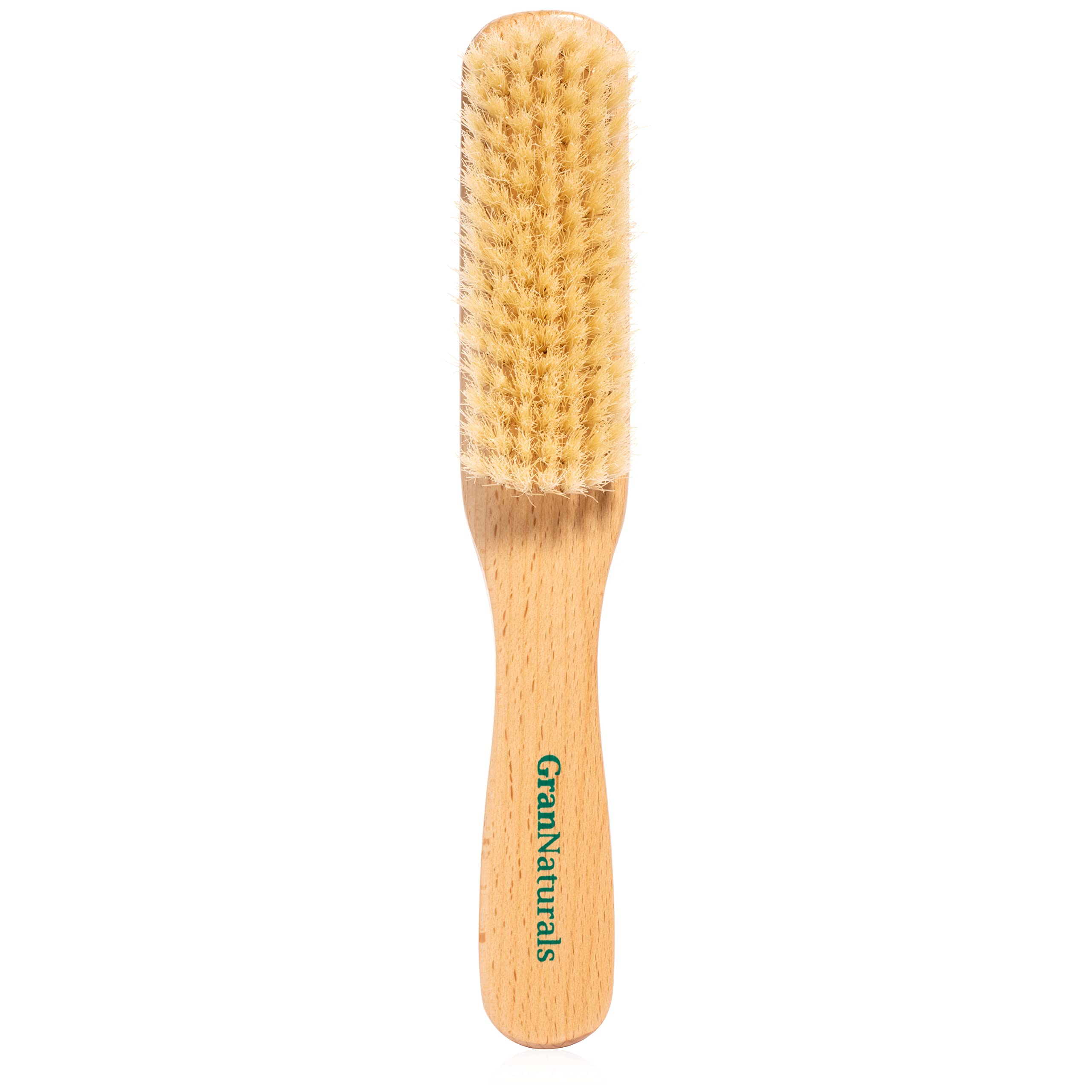 GranNaturals Boar Bristle Slick Back Hair Brush - Soft White Bristle Smoothing Hairbrush for Slicking Hair to Create Sleek Style
