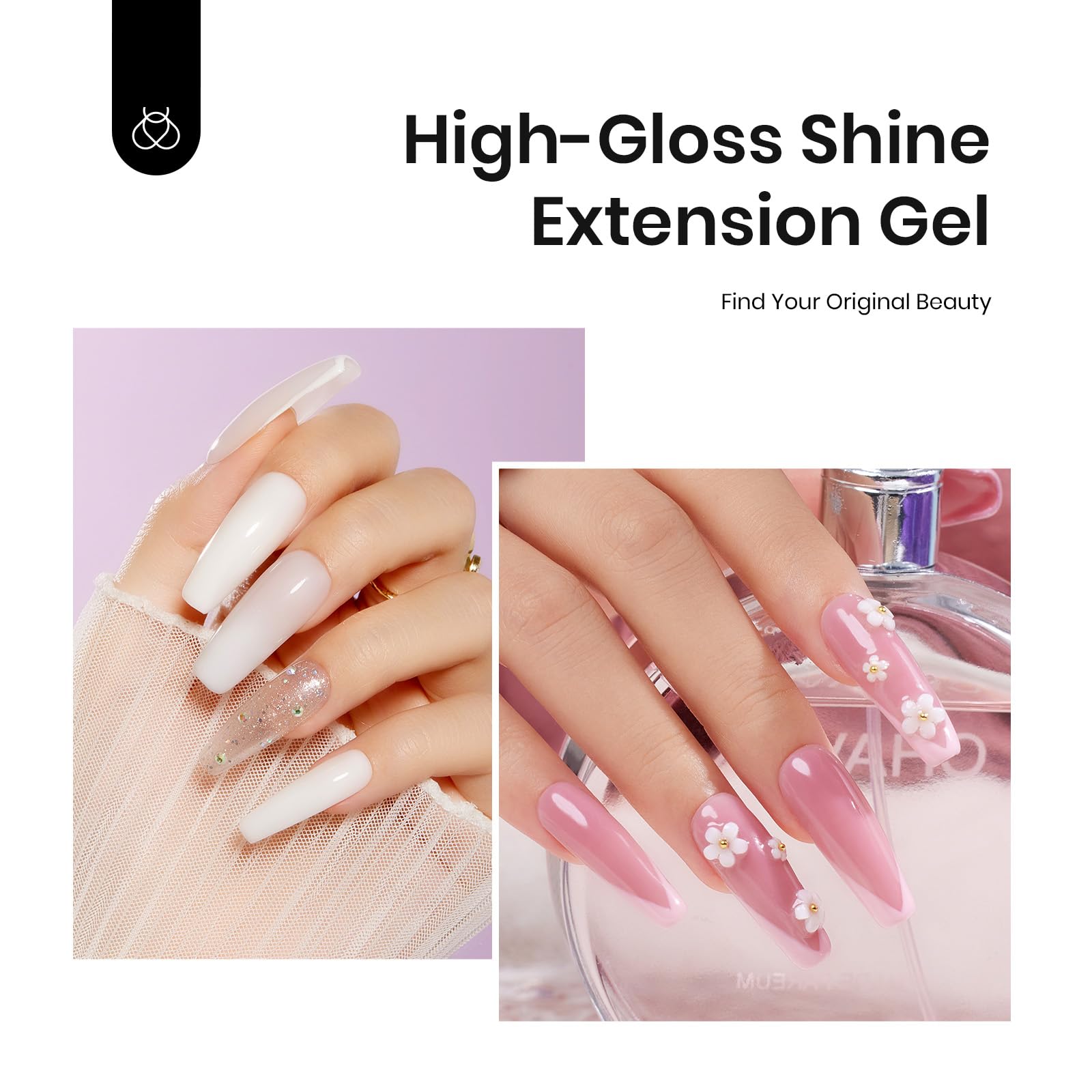 Beetles Poly Nail Gel Kit, 6 Colors Soak Off Uv Lamp Extension Gel Nail Polish Set With Base Gel Glossy & Matte Top Coat For All