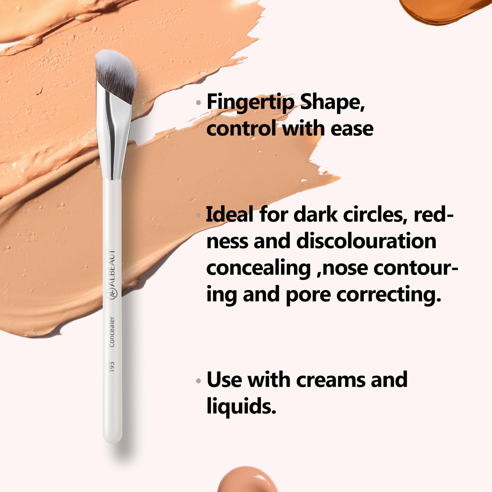 Albeaut Concealer Brush, Under Eye Makeup Small Angled Precision Face Blending Brush, Eye Liquid Cream Foundation Concealer For