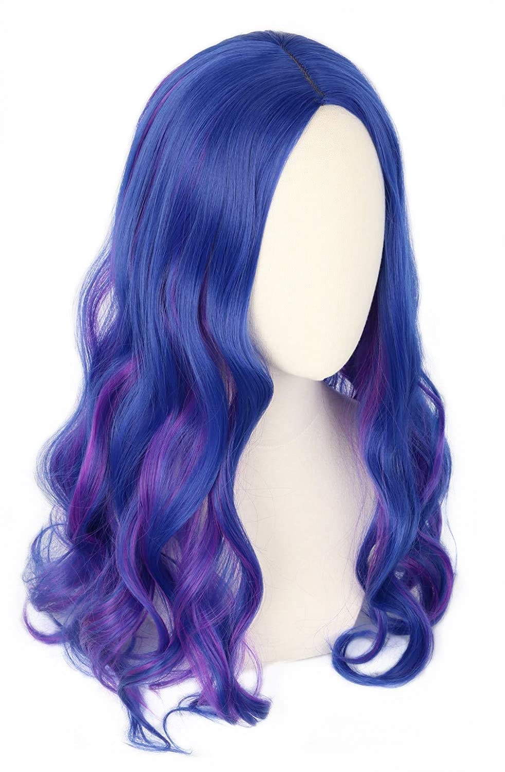 Topcosplay Kids wig for Girls Blue and Purple Wig Halloween Costume Cosplay Wig Long Wavy