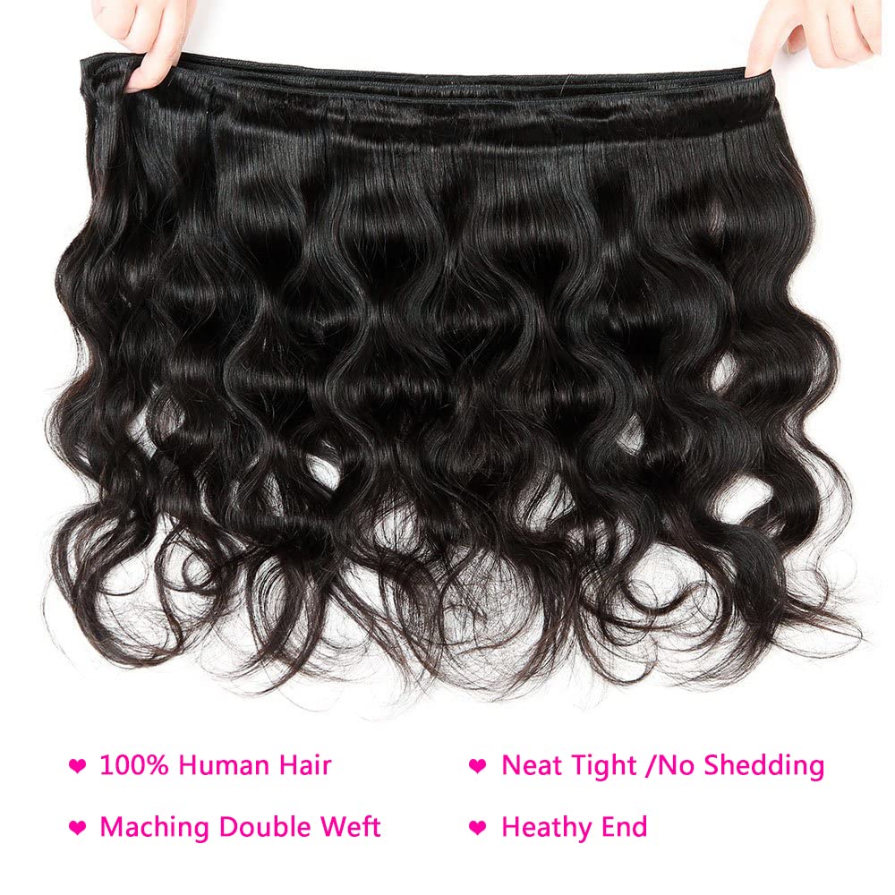 Selina Hair 12A Brazilian Body Wave Bundles Human Hair Bundles 3 Bundles(14 14 14 Inch) 300G Remy Hair Unprocessed Human Hair We