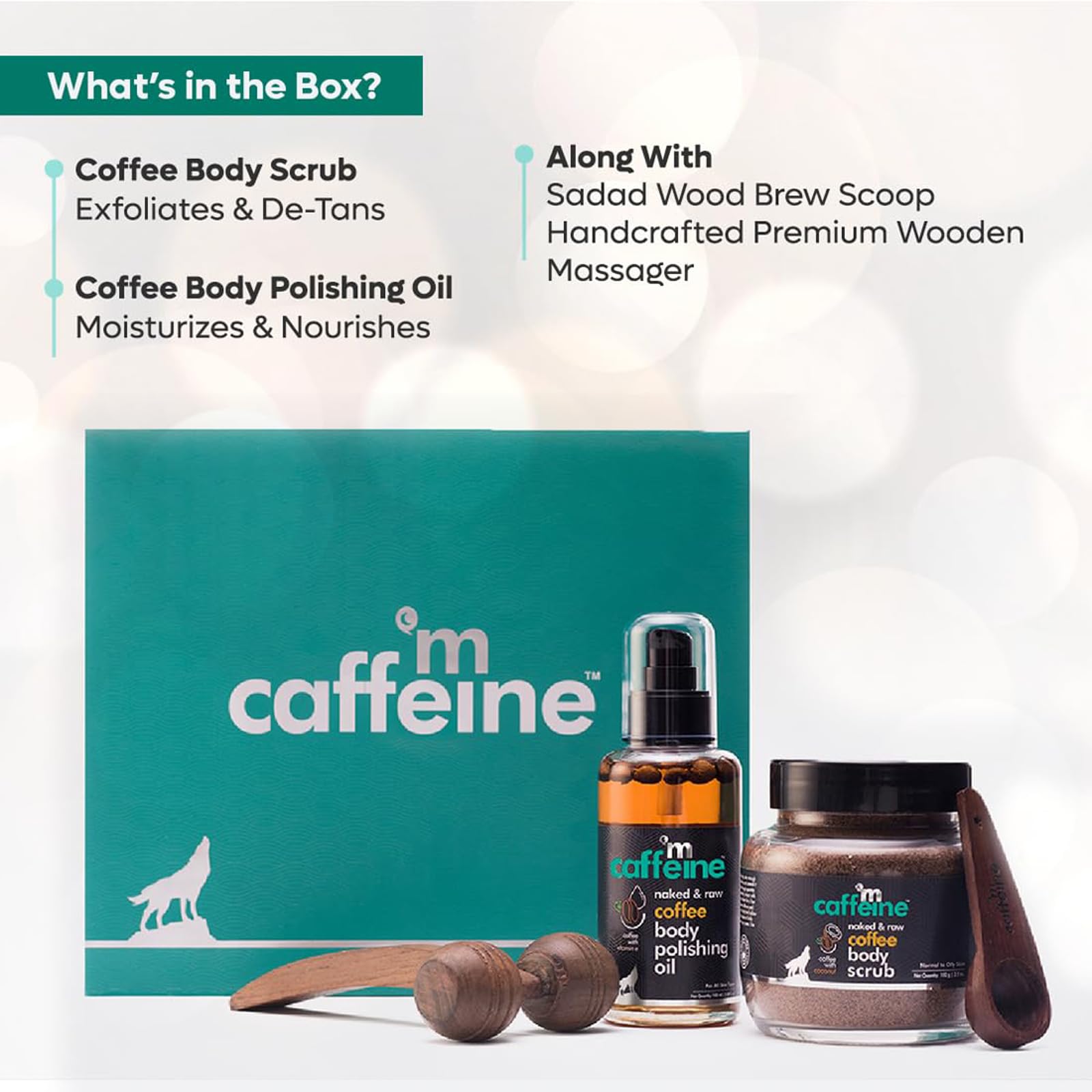 Mcaffeine Coffee De-Stress Gift Kit For Unisex - 4 Pc 3.38Oz Naked And Raw Coffee Body Polishing Oi, 3.5Oz Naked And Raw Coffee