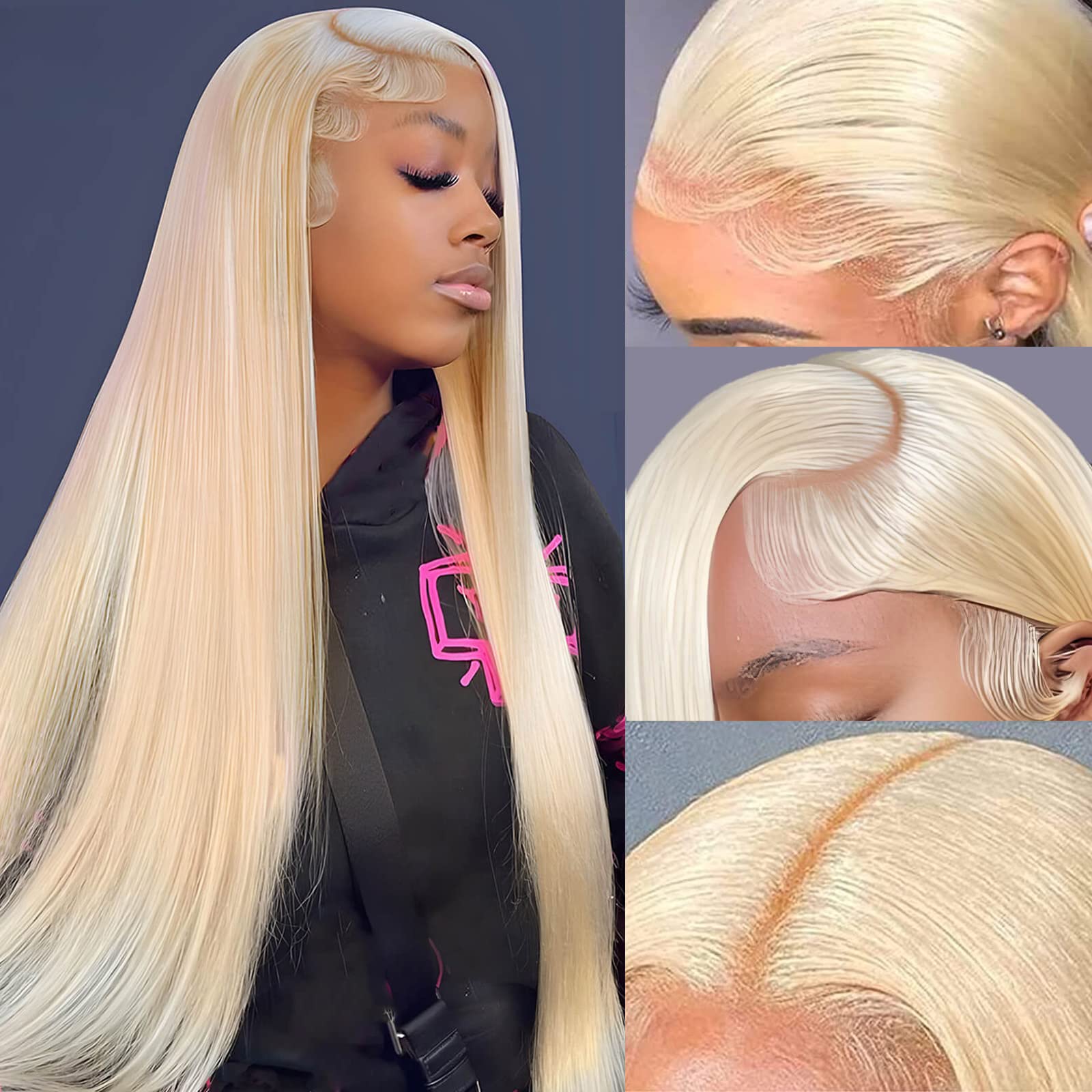 MYDIVA 613 Lace Front Wig Human Hair Straight 13x4 Blonde Lace Front Wigs Human Hair 180% Density 613 HD Lace Frontal Wig Blonde