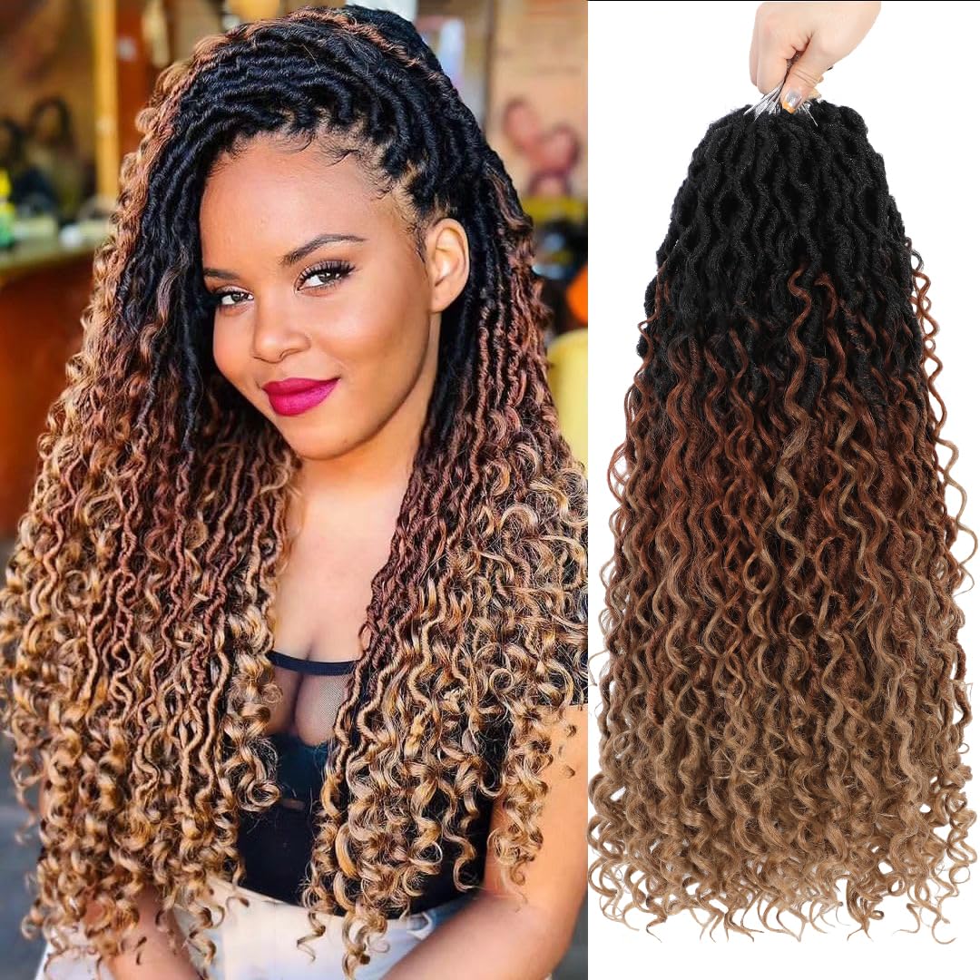Forevery Goddess Locs Crochet Hair 22 Inch Faux Locs Crochet Hair 6 Packs Pre-looped Crochet Hair for Black Women Boho locs With