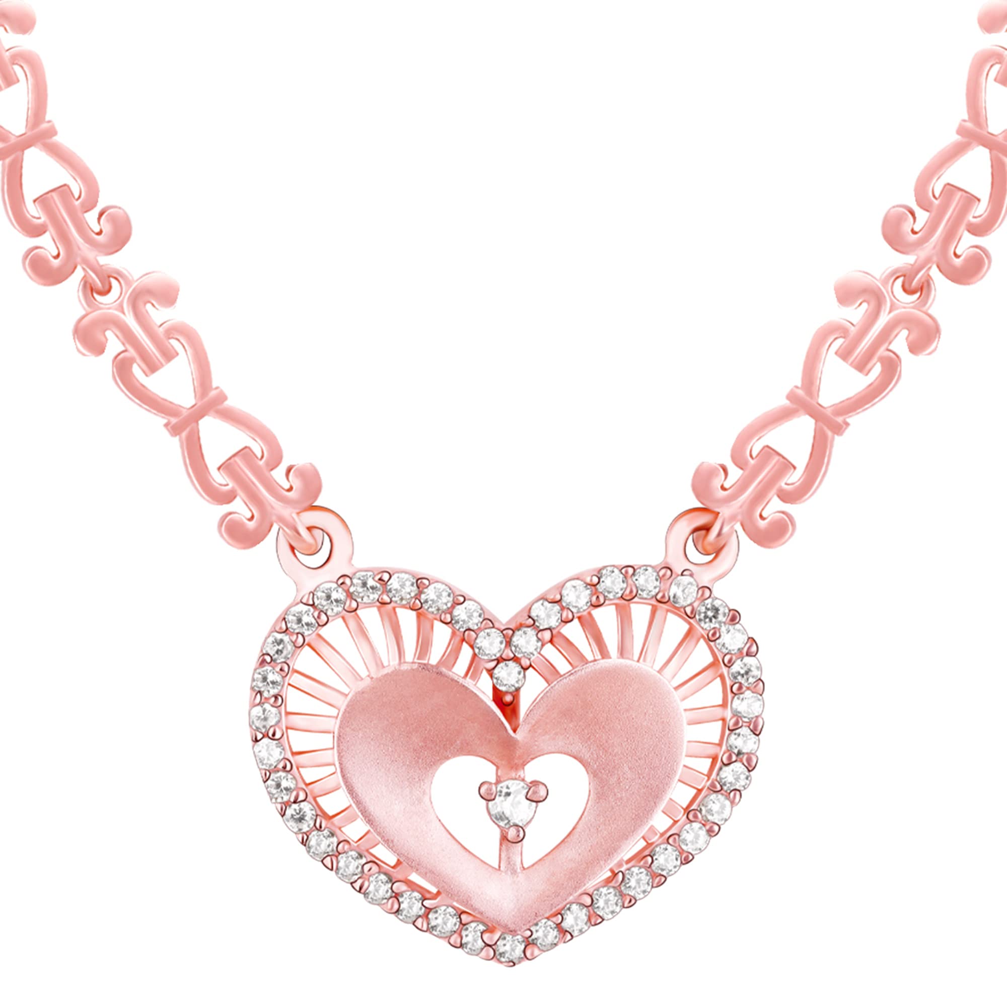 Giva 925 Silver Anushka Sharma Rose Gold Love Affair Necklace | Gifts For Girlfriend,Pendant To Gift Women & Girls | With Certif