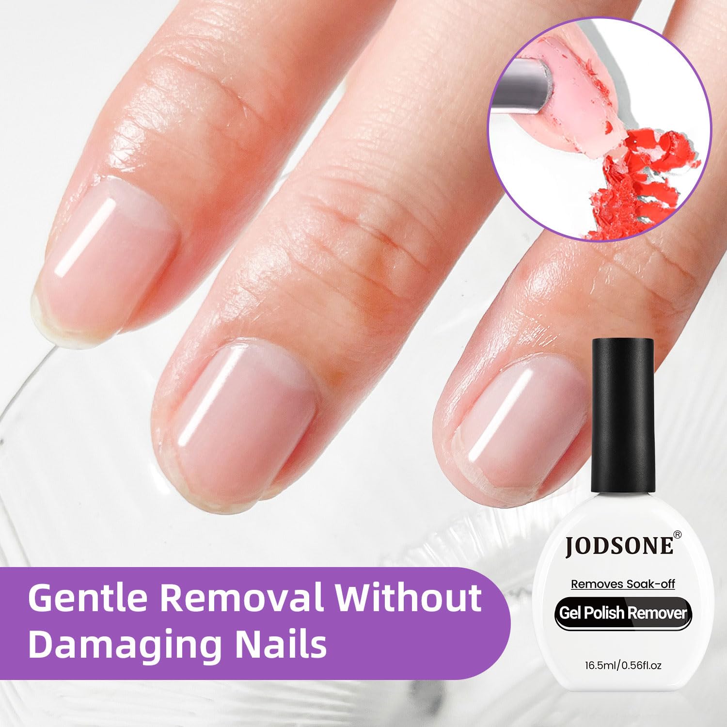 JODSONE Gel Nail Polish Remover 16.5ml No Need Soaking or Wrapping for Nails 3-5 Minutes Effective Gel Nail Polish Remover for Q