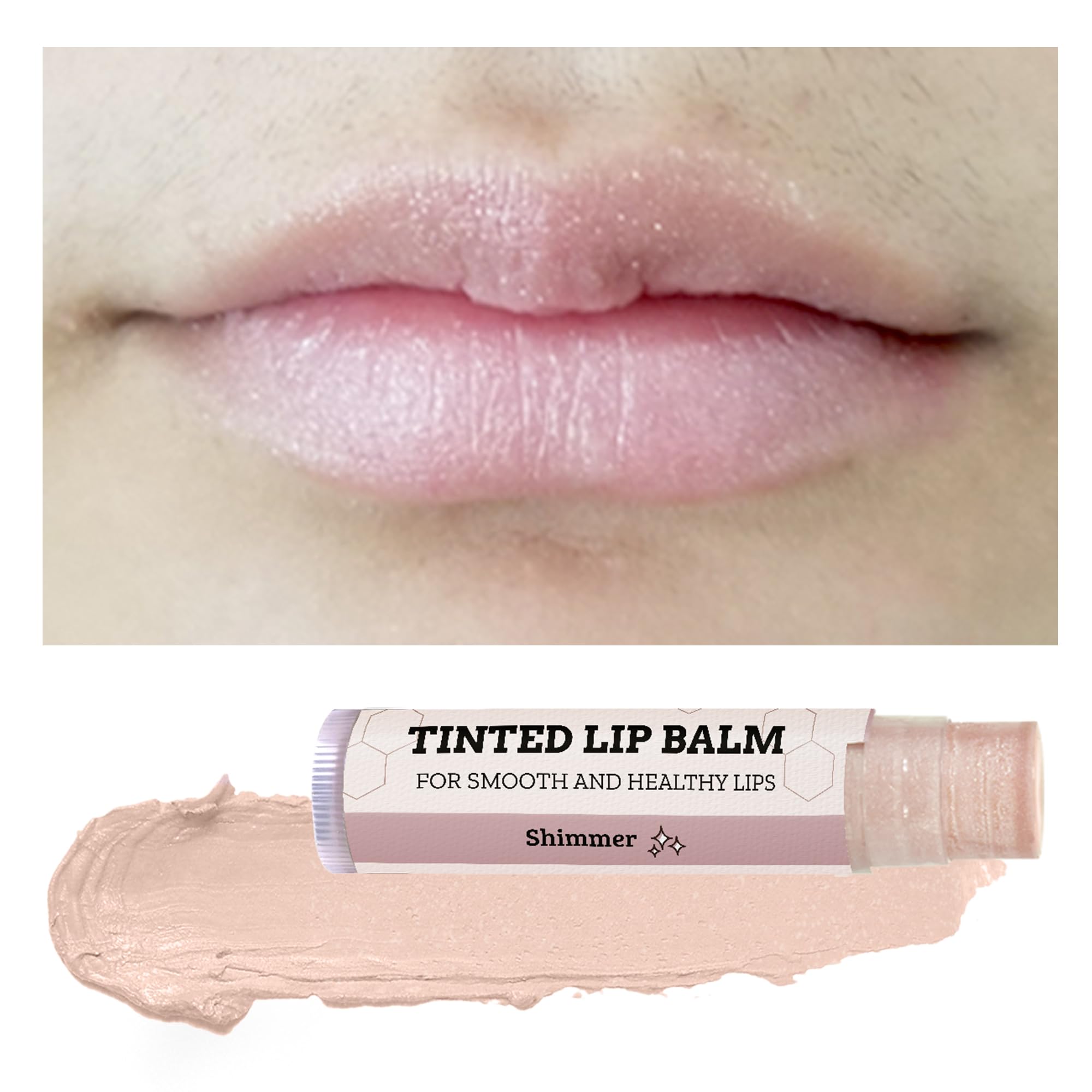 Tinted Lip Balm By Earths Daughter - 4 Pack Of Shimmer Tint - Beeswax, Coconut Oil, Cocoa Butter, Vitamin E - Moisturize And Bea