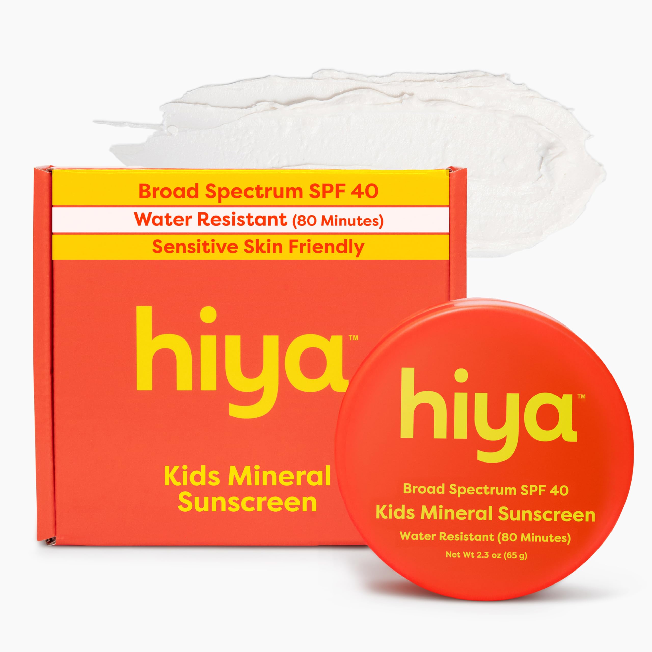 HIYA SPF 40 Kids Sunscreen, 100% Mineral Sunblock for Kids & Toddlers 2.3oz
