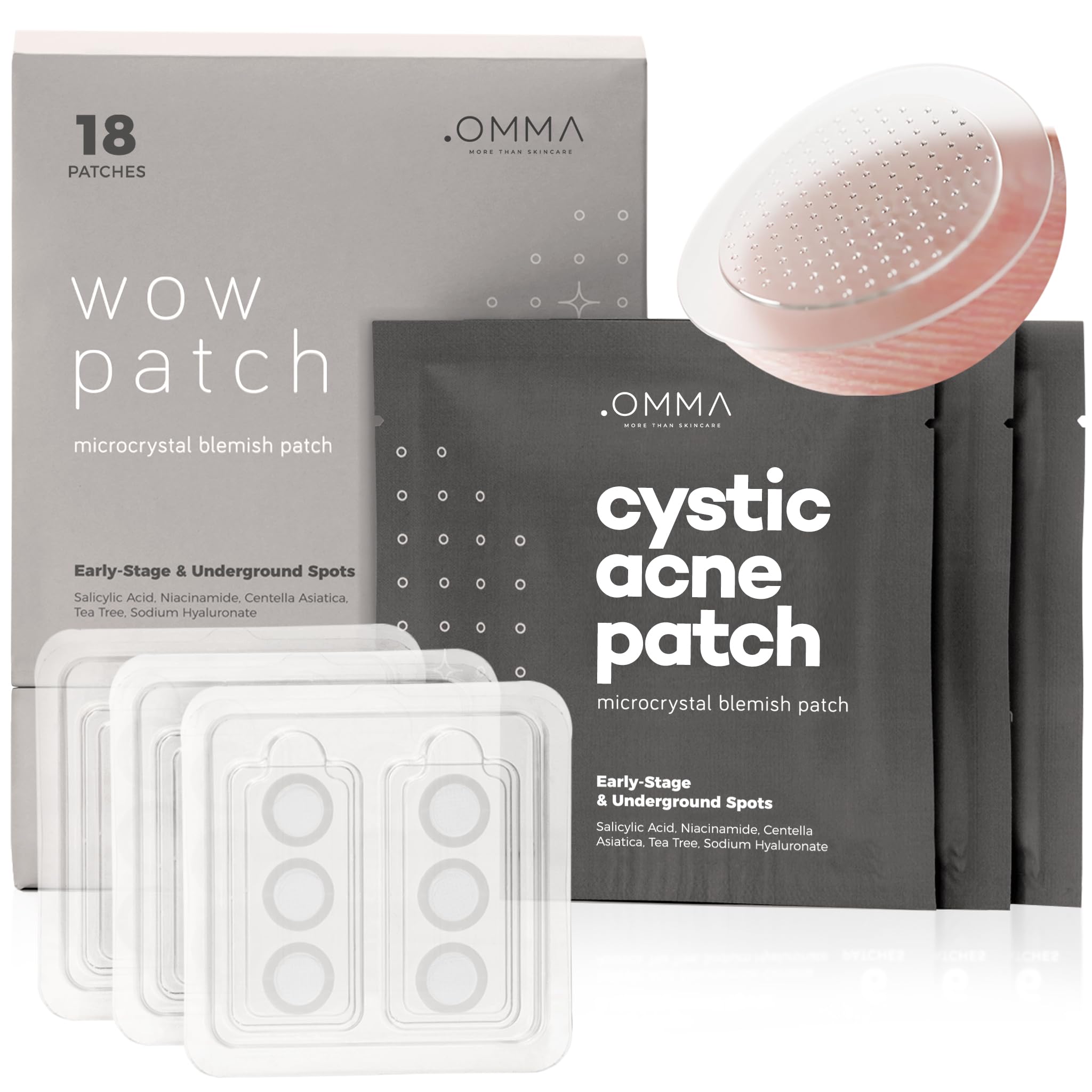 Omma Micropoint Acne Patch, Cystic Acne Patch | Efficient Cystic Acne Overnight Treatment, Acne Patches For Face And Early-Stage